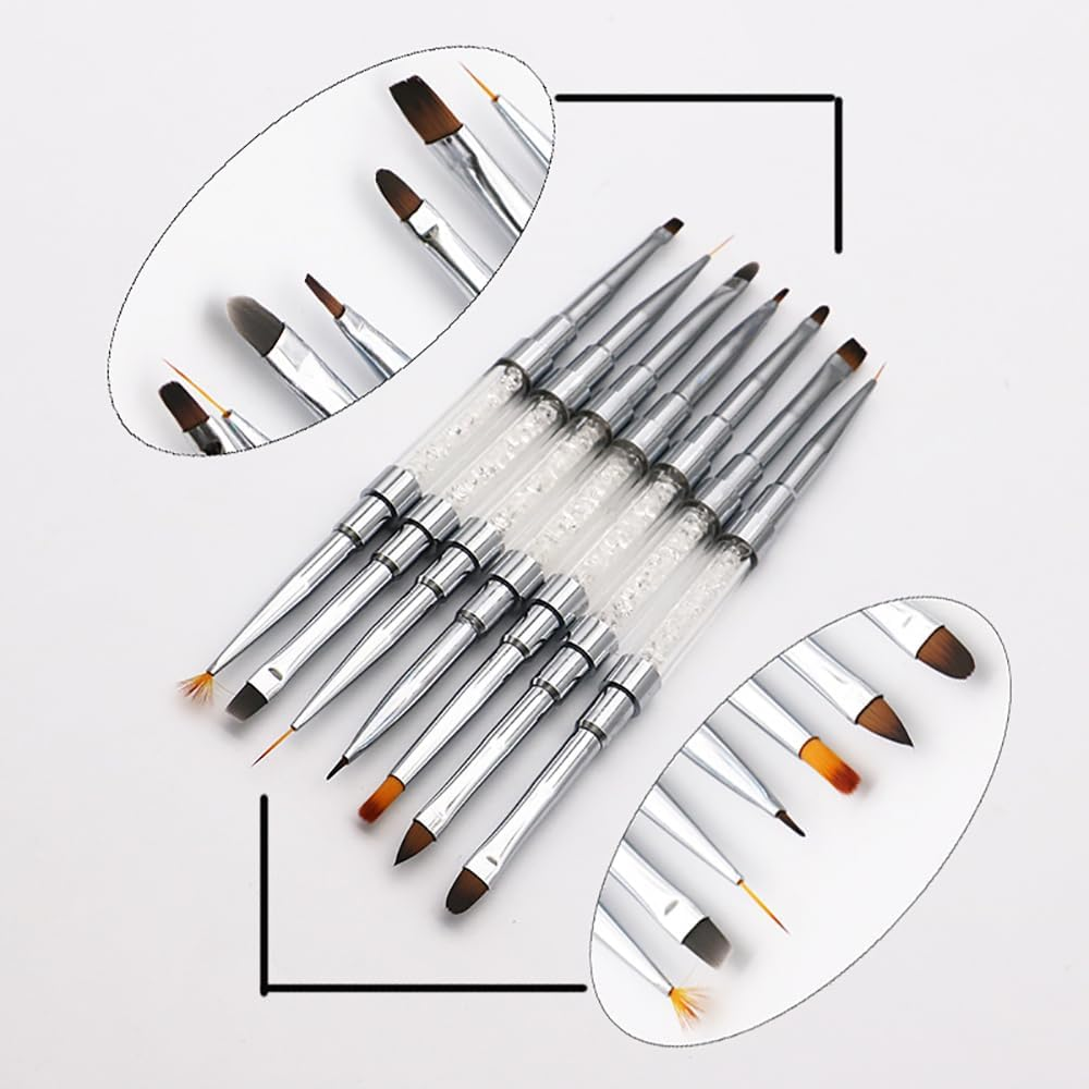 2 Pcs Nail Art Brushes, 2 in 1 Nail Art Painting Pen Brushes, DIY Nail Art Designs Pen Tools for Home and Salon Use, Type A image number 6