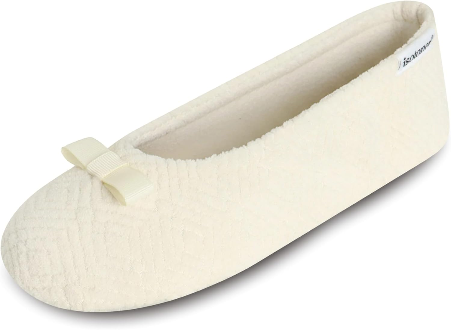 Isotoner Women&rsquo;S Chevron Microterry Ballerina Slippers