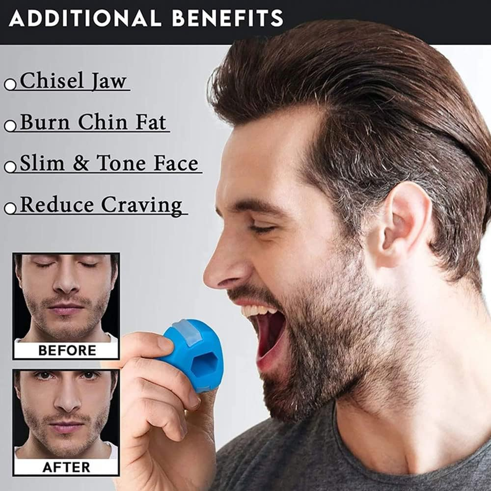 HNHN Jaw Exerciser Double Chin Reducer Jawline for Women and Men, Define Your Jawline, Slim Tone Face,Face Shaper Remover to Look Younger Healthier,Facial (Black) image number 4