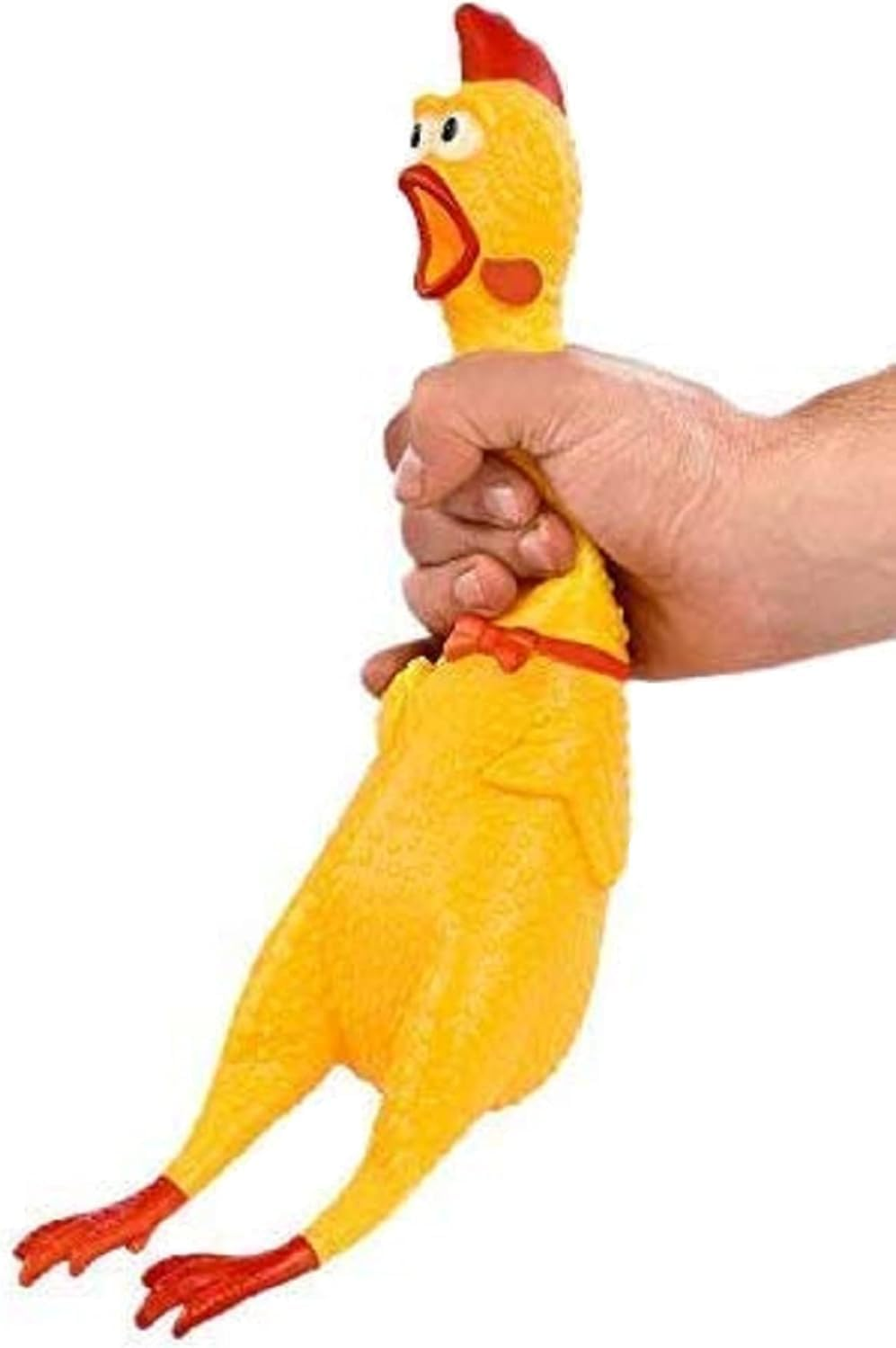 Screaming Chicken Toy &ndash; Super Durable & Funny Squeaky Chicken Dog Chew Stress Relieving Toys (Yellow, 38CM) image number 3