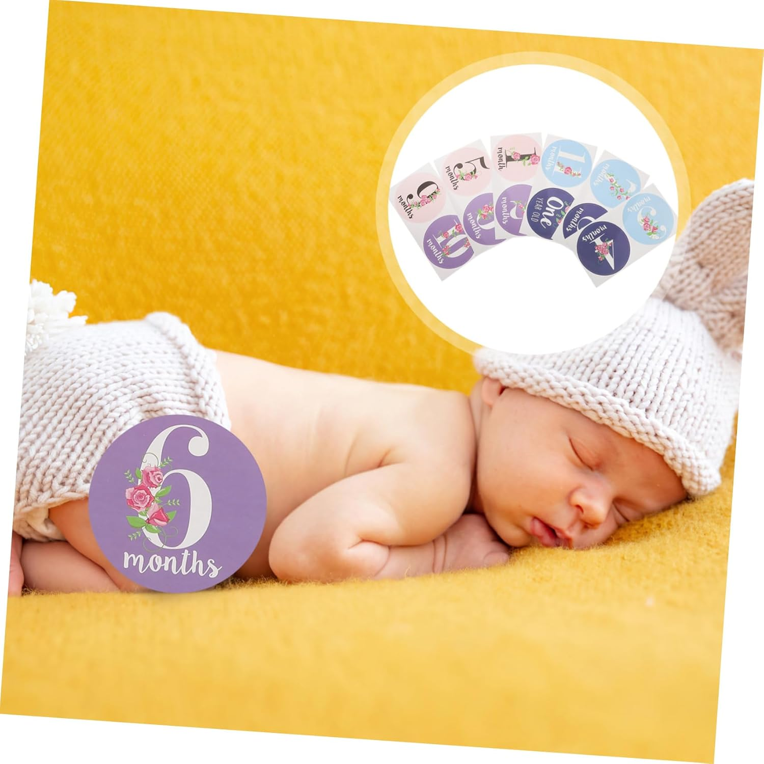 Generic Baby Stickers and Monthly Stickers for Newborns 12Pcs Creative Photo Prop for Babies for Newborn Memory Keepsake