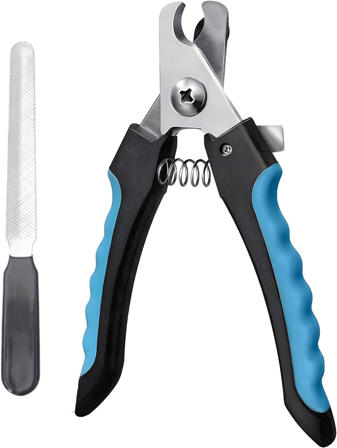 2 Pcs Dog Nail Clippers, Dog Nails Clippers Trimmer, Professional Pet Nail Trimmer, Stainless Steel Dog Claw Clippers, for Dog, Cats and Guinea Pigs Pet Nail Clipper - Blue+Black image number 3