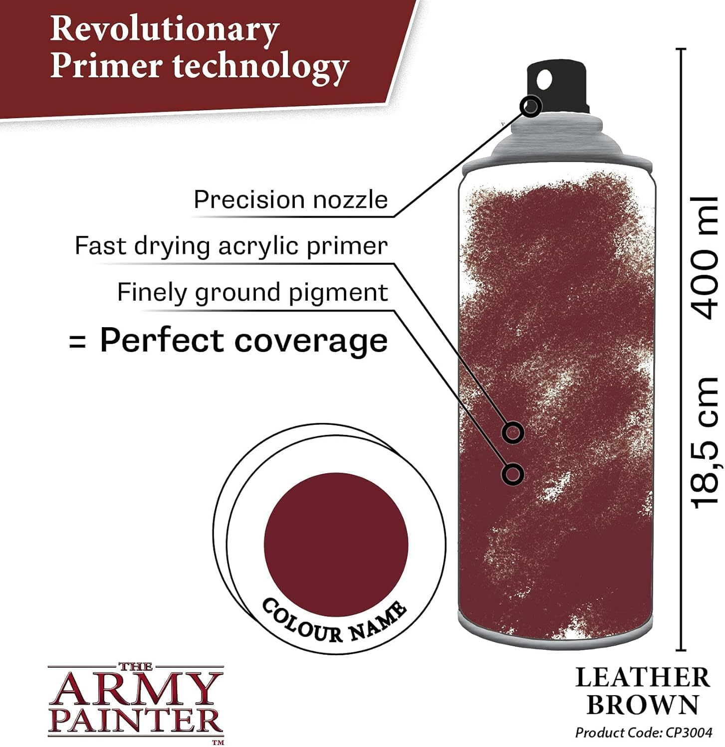 Army Painter Aerosol Spray Primer - Leather Brown 400Ml image number 5