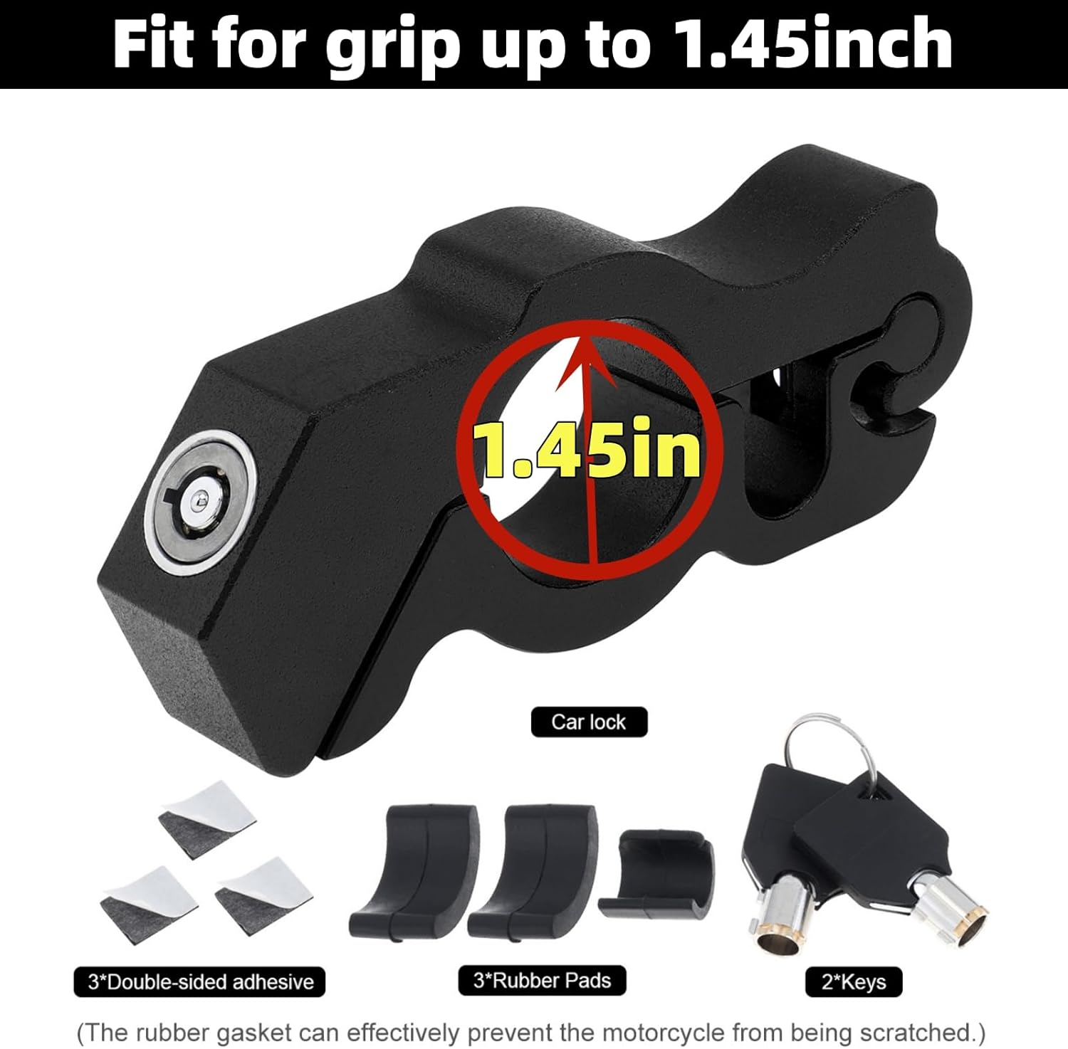 Windance Motorcycle Handlebar Grip Lock, Throttle Brake Lock anti Theft with Storage Box to Secure Your Motorcycle Bike ATV Moped Scooter (Black) image number 6