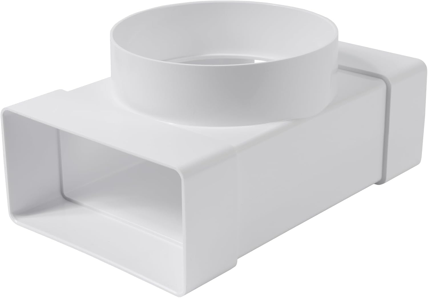 Vent Systems 204 X 60 Mm Rectangular 90&deg; Angle Duct Connector - Transition to Pipe with Diameter 125 Mm - Air Inlet, Outlet Coupling for HVAC Systems - Ventilation Connection for Heating, Cooling