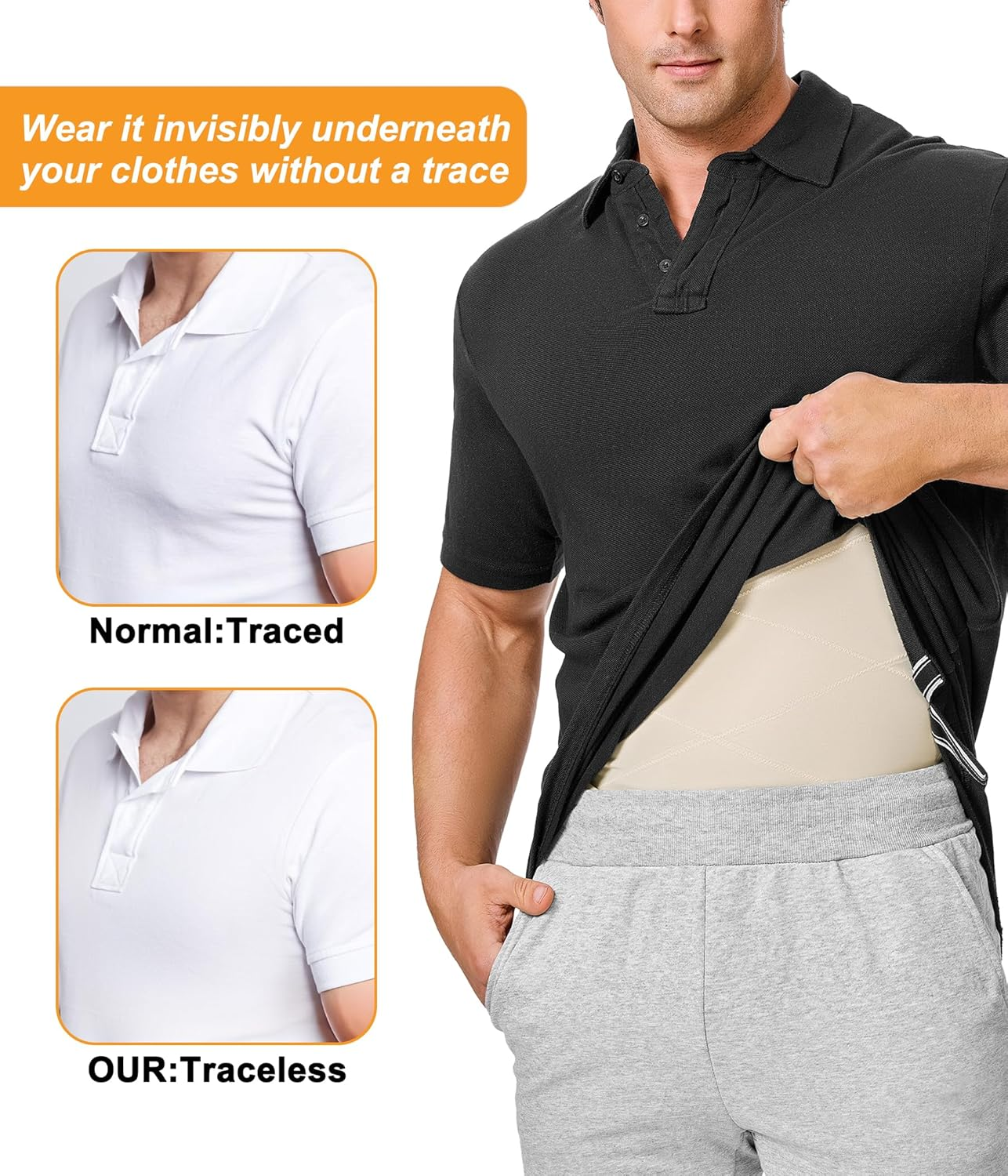 Compression Shirt for Men Slimming Undershirt Body Shaper Tank Top for Gynomastica Sleeveless Shapewear Vest Men image number 5