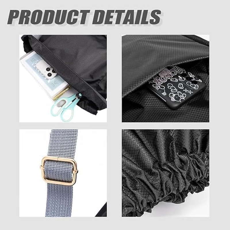 1Pc Drawstring Backpack Waterproof Drawstring Bags Gym Bags,Drawstring Gym Backpack String Bag,Drawstring Backpack Water Resistant String Bag Sports Gym Bag,Drawstring Backpack Sports Gym Bag,Black - Black image number 2