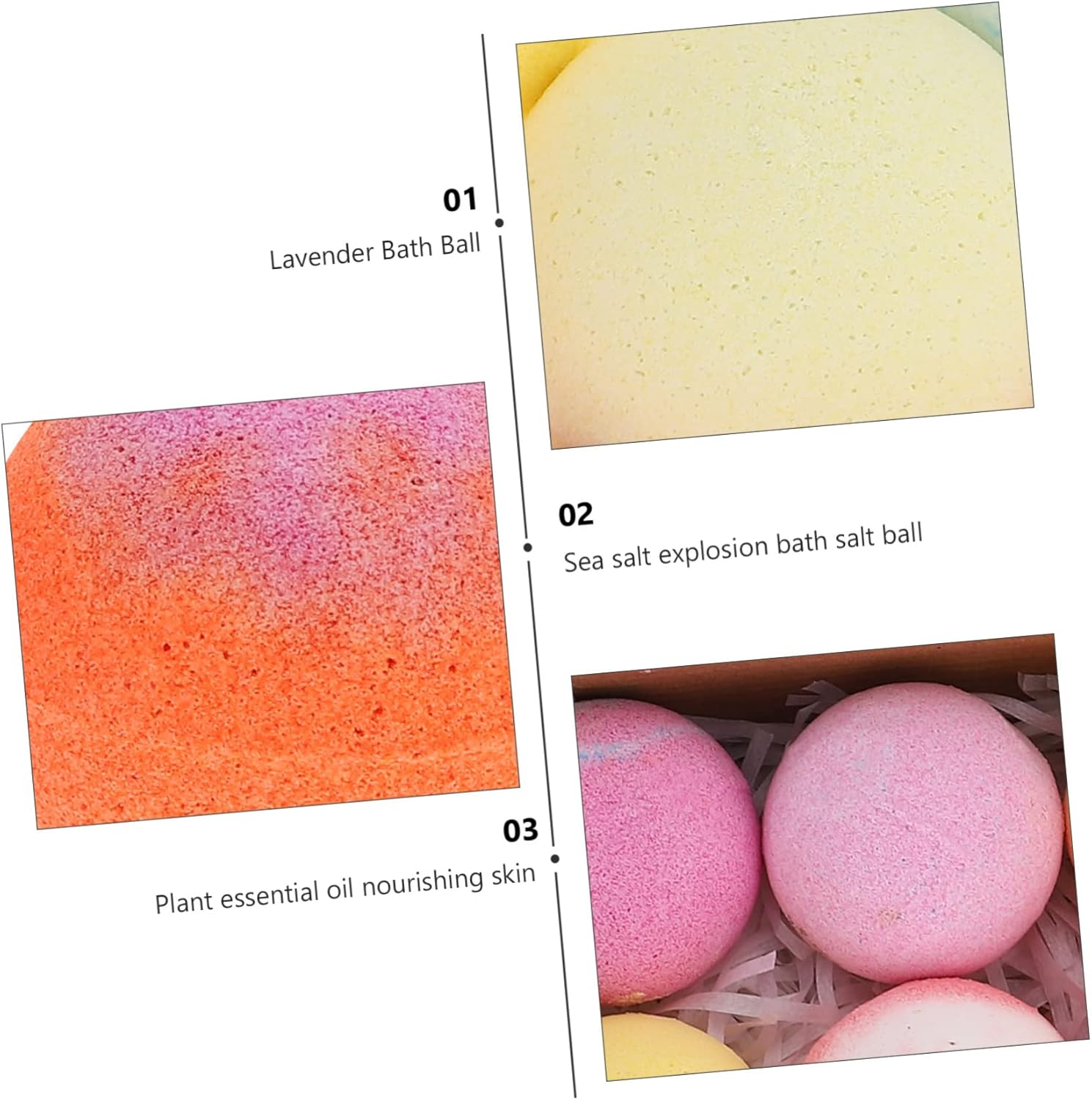 Ipetboom 9Pcs Essential Oil Set 60G Moisturizing Bathing Balls for Relaxation and Stress Relief Handmade Women Mothers and Special Occasions image number 1