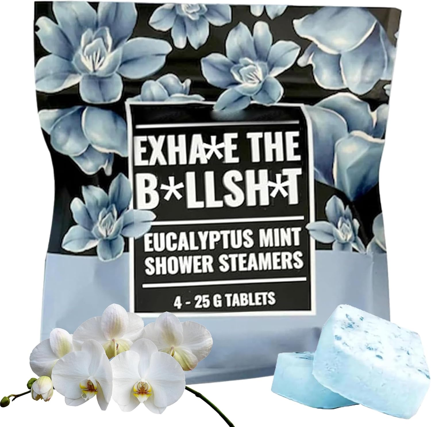 Swear Shower Steamers Gift Set, Shower Steamers Aromatherapy with Charmed Aroma, Shower Steamer Unique Gifts for Women, Bath Set Calm down Shower Tablets, Birthday Gifts for Women and Mom (Blue)