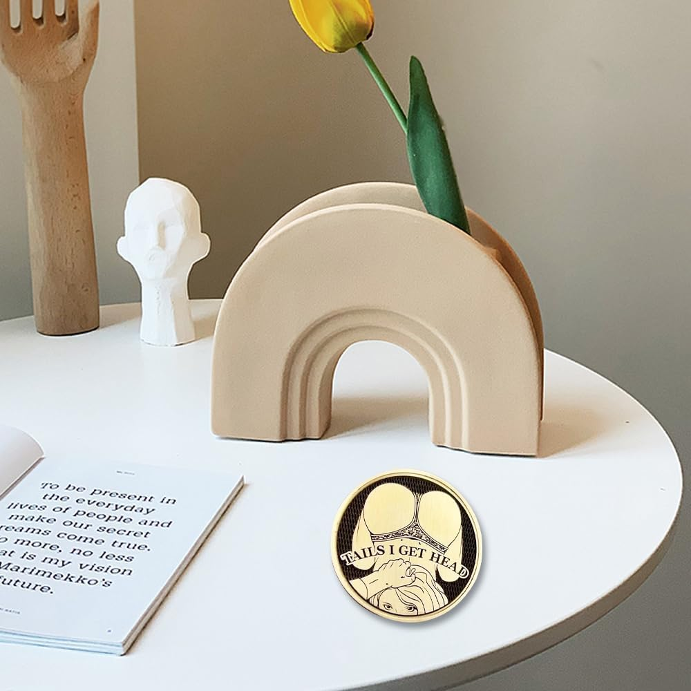 Funny Heads and Tails Coins, Heads I Get Tail - Tails I Get Head Double Side Adult Sexy Coin - Adult'S Challenge Coins,Challenge Coin,Funny Prank for Men Women Date Night Ideas,Commemorative Coins image number 4