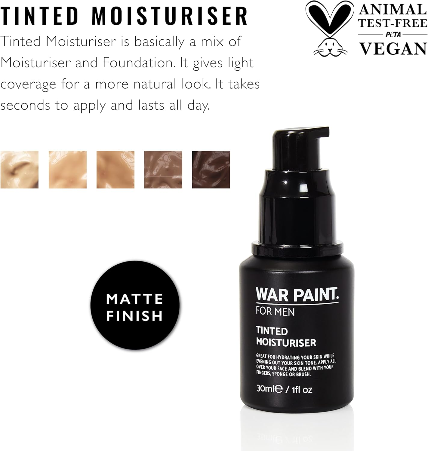 War Paint Tinted Moisturiser for Men, Light, 30 Ml image number 5