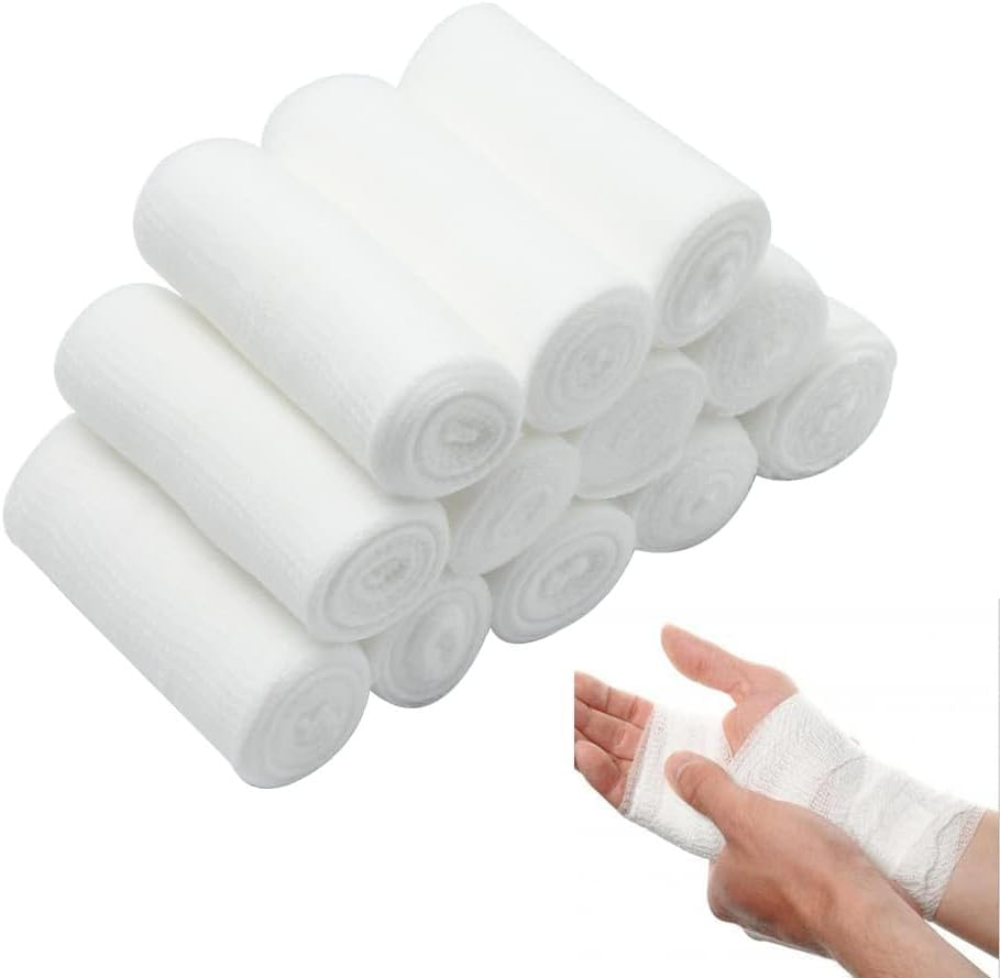 Elastic and Stretch Gauze Bandage Rolls, 16Pcs Conforming Stretch Bandage Soft Gauze Roll, Conforming Stretch Bandage Soft Gauze Roll, 7.5Cmx4.5M image number 5