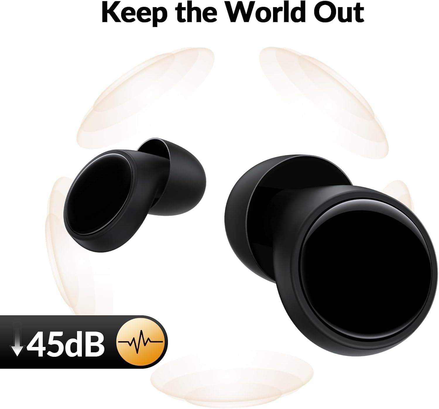 Ear Plugs for Sleeping Noise Cancelling, 45Db Hearing Protection, Reusable, for Concerts, Swimming, Block Snoring, & Motorcycles, 4 Tip Size Ear Plugs for Noise Reduction with Storage Case image number 1