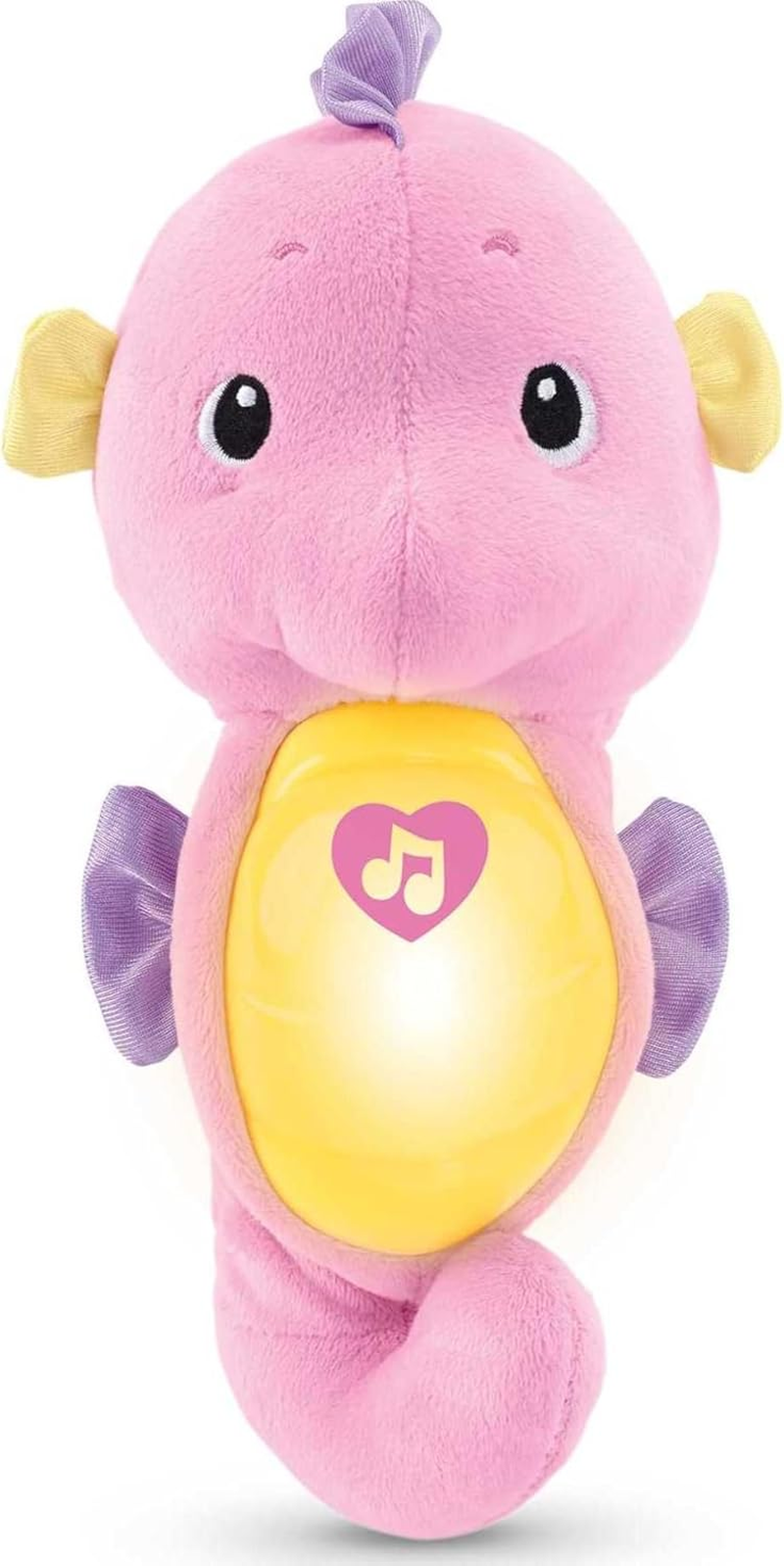 Fisher-Price Pink Soothe and Glow Seahorse Plush Toy, Baby Toy, Ages 0-3, Sea Life Theme, Requires 2 AA Batteries image number 2