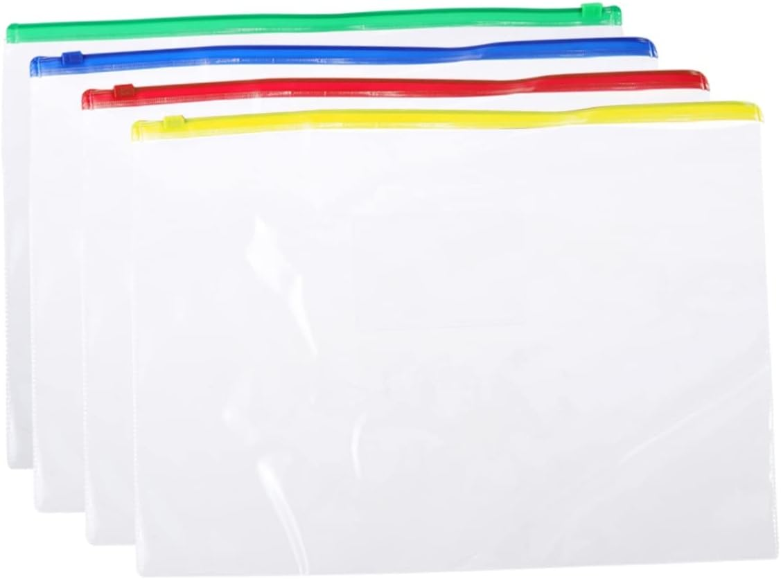 SHOWERORO PVC Document Bag Set 40Pcs A5 File Pockets File Folder Organizer Document Organize