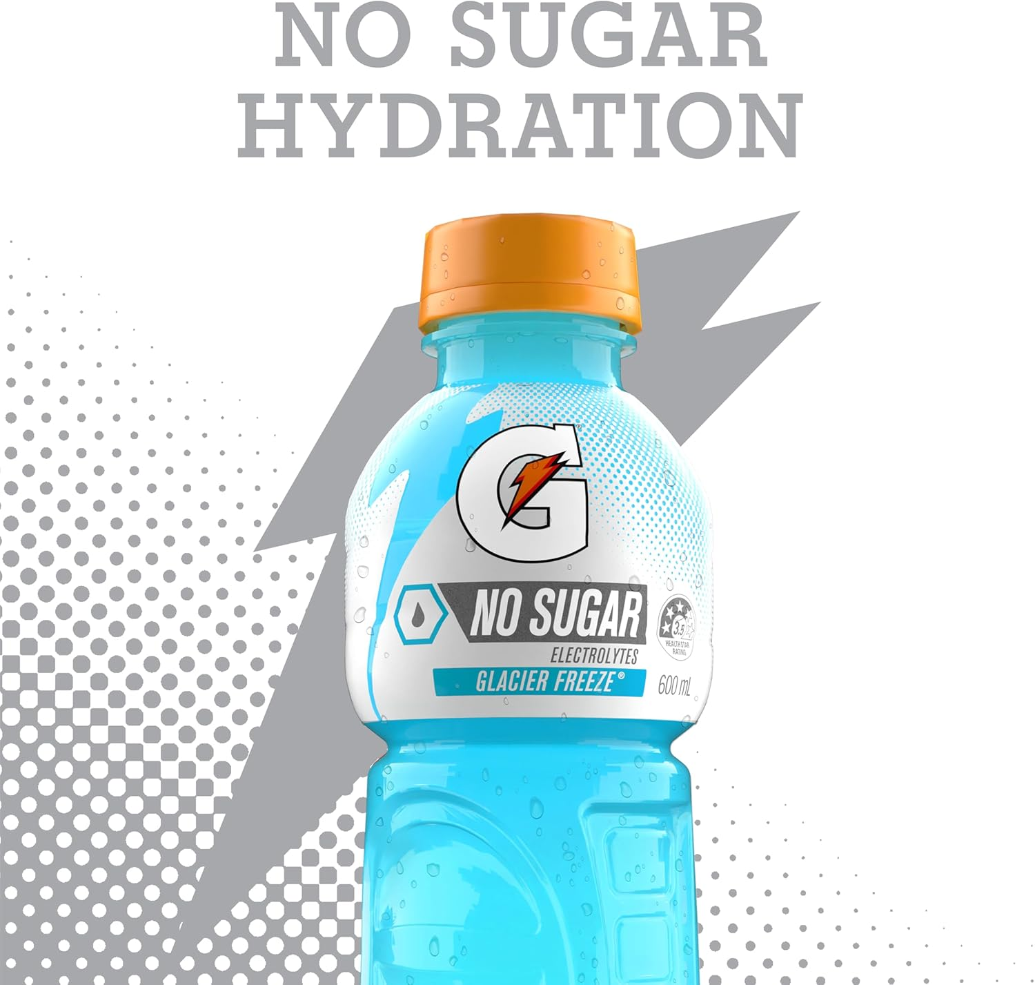 Gatorade No Sugar Glacier Freeze Sports Drink 12 X 600Ml Bottle