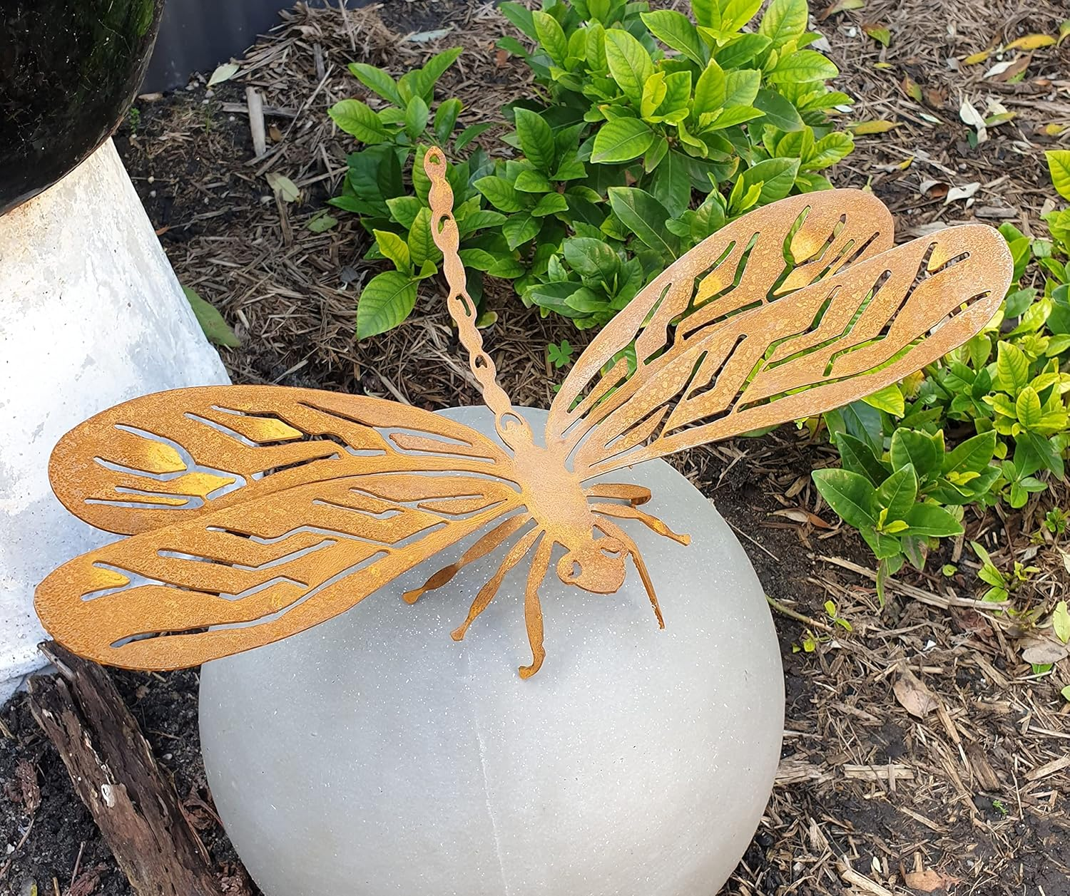 Dragonfly - Australian Made Rusted Metal Garden Art image number 1
