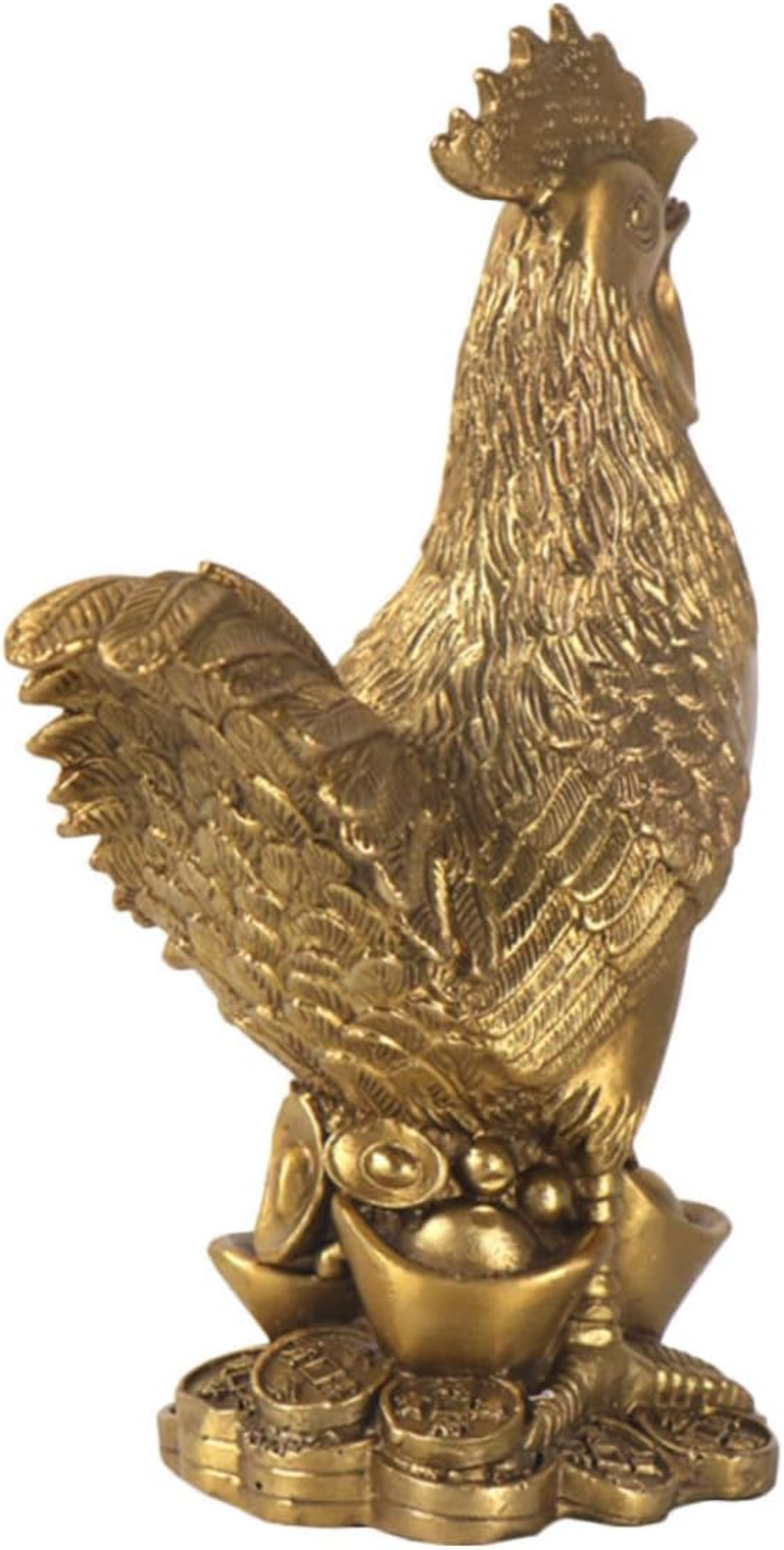 Yardenfun Creative Brass Chicken Decoration Retro Rooster Figurine for Home Desktop Decor Unique Animal Sculpture for Office and Living Room Vintage Style Ornament image number 3