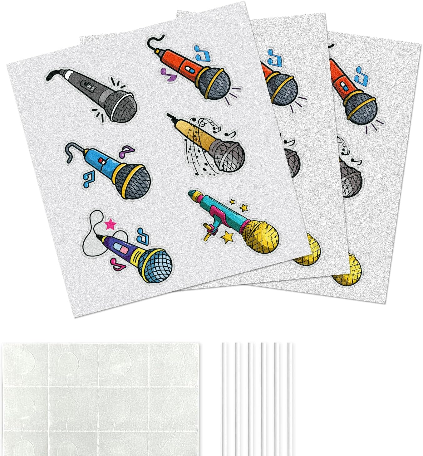 18Pcs Microphone Happy Birthday Cupcake Toppers Host Music Cake Decor Karaoke Musical Cupcake Picks Baby Shower Kids Birthday Party Cake Decorations Supplies image number 4