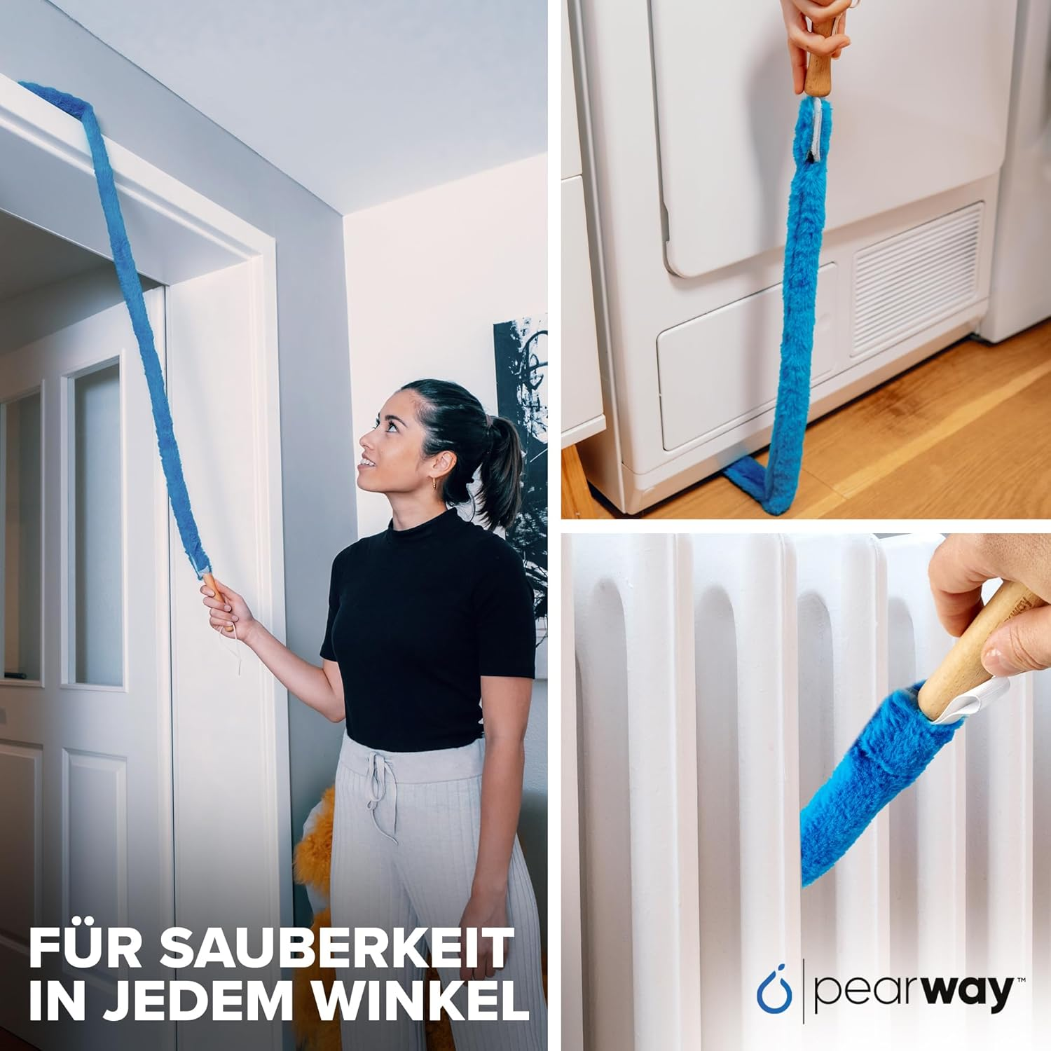 PEARWAY Set of 2 Radiator Brushes, Higher Heating Output & More Cleanliness, Includes Bleed Key, Heating Brush, Improves Room Climate, Radiator Cleaning Brush, Heating Cleaning Brush image number 6