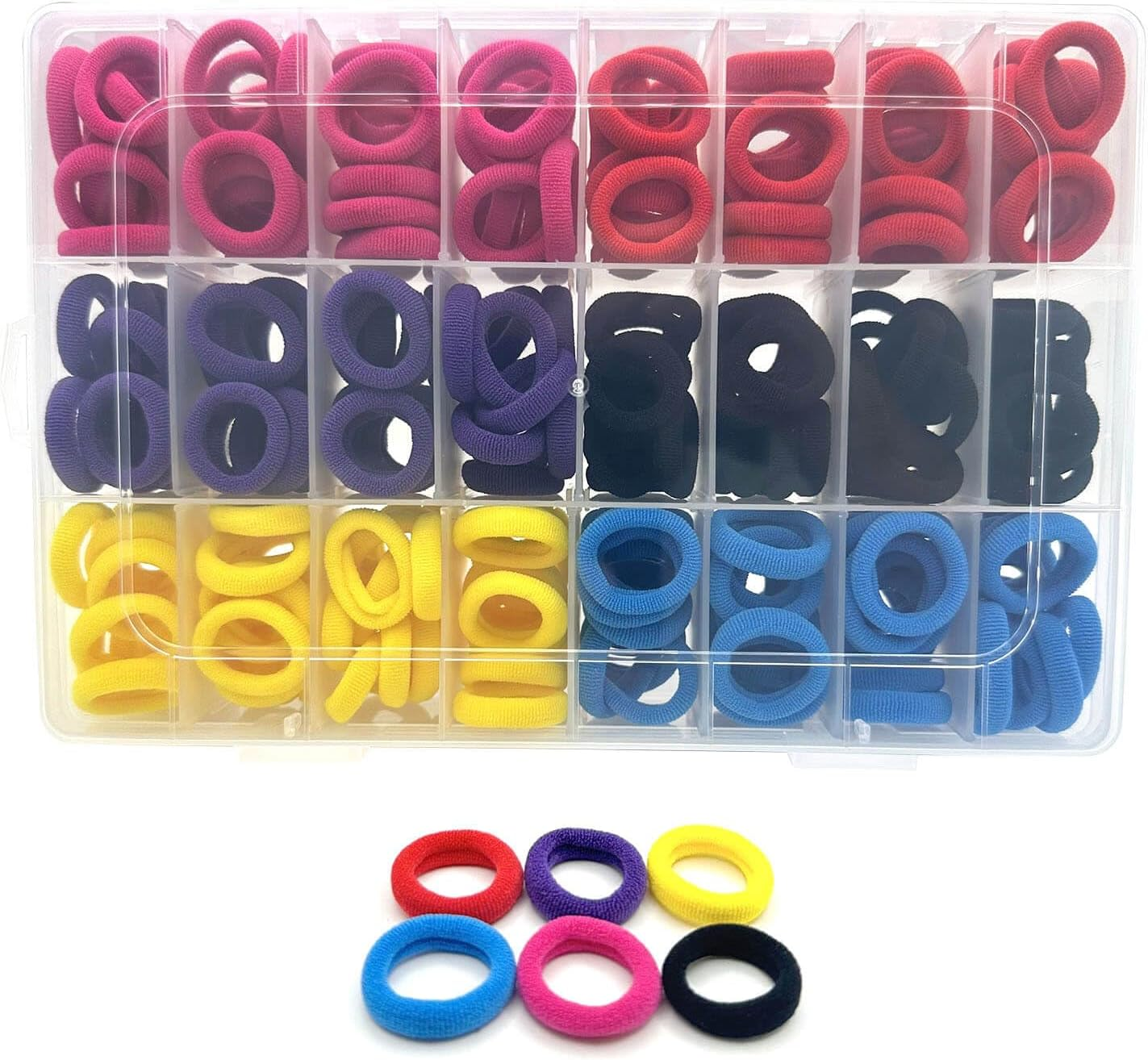 288 Pcs Baby Hair Ties,Seamless Cotton Hair Ties No Damage, Multicolor Small Hair Bands for Little Girls and Kids, Soft Hair Elastic Ponytail Holders, Toddler Hair Accessories (24 Colors)