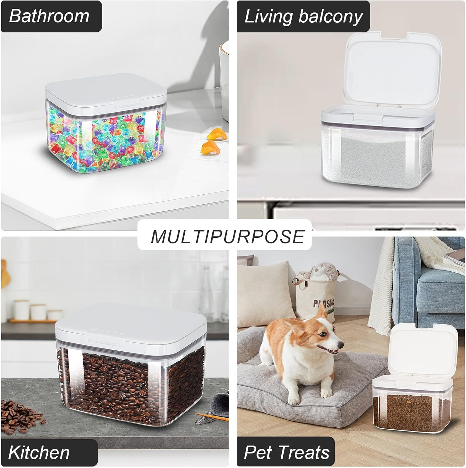 Sunal Laundry Pods Storage Container for Room Organization, 2.8L Large Capacity Laundry Powder Container with Airtight Lid for Detergent, Scent Booster Storage image number 3