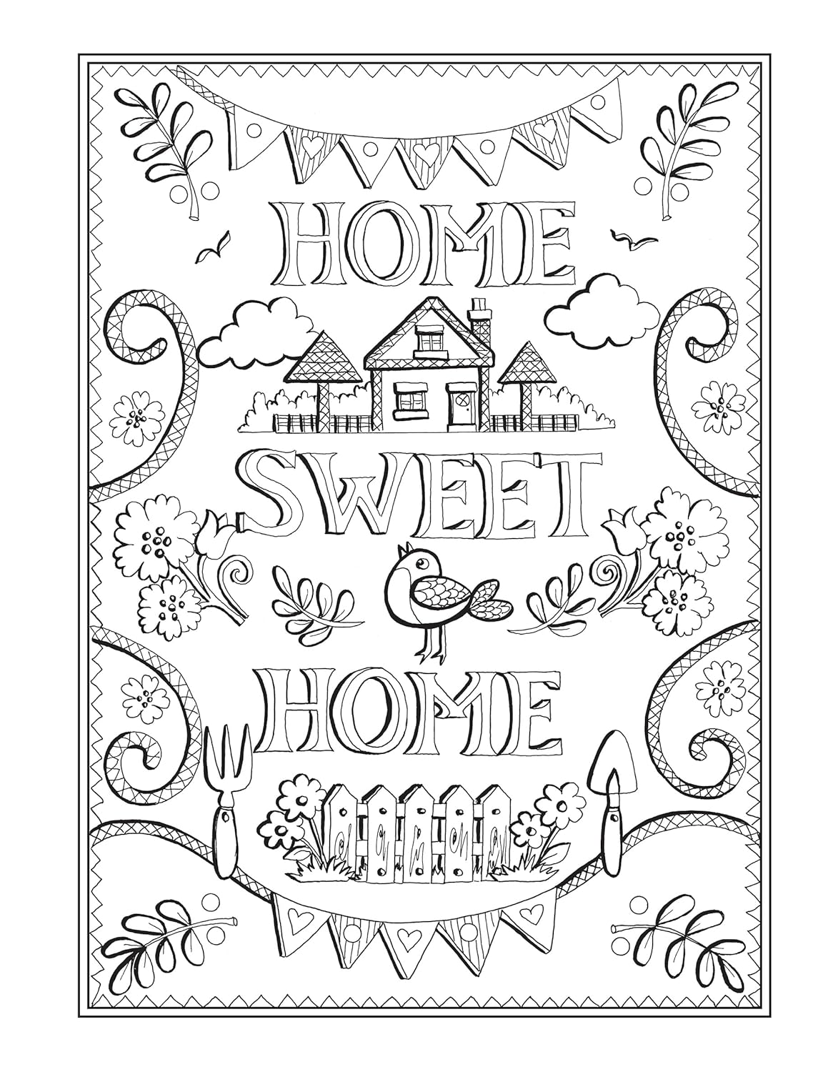Creative Haven Home Sweet Home Coloring Book image number 4