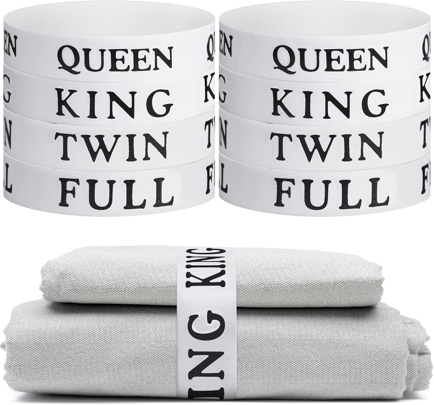 Codree 8 Pieces Bed Sheet Organizer Bands- Sheet Keepers Closet Organization- Elastic Bed Sheet Storage- Bedding Bands for Foldable Bedsheet, Pillow Case, Duvet (4 Types)