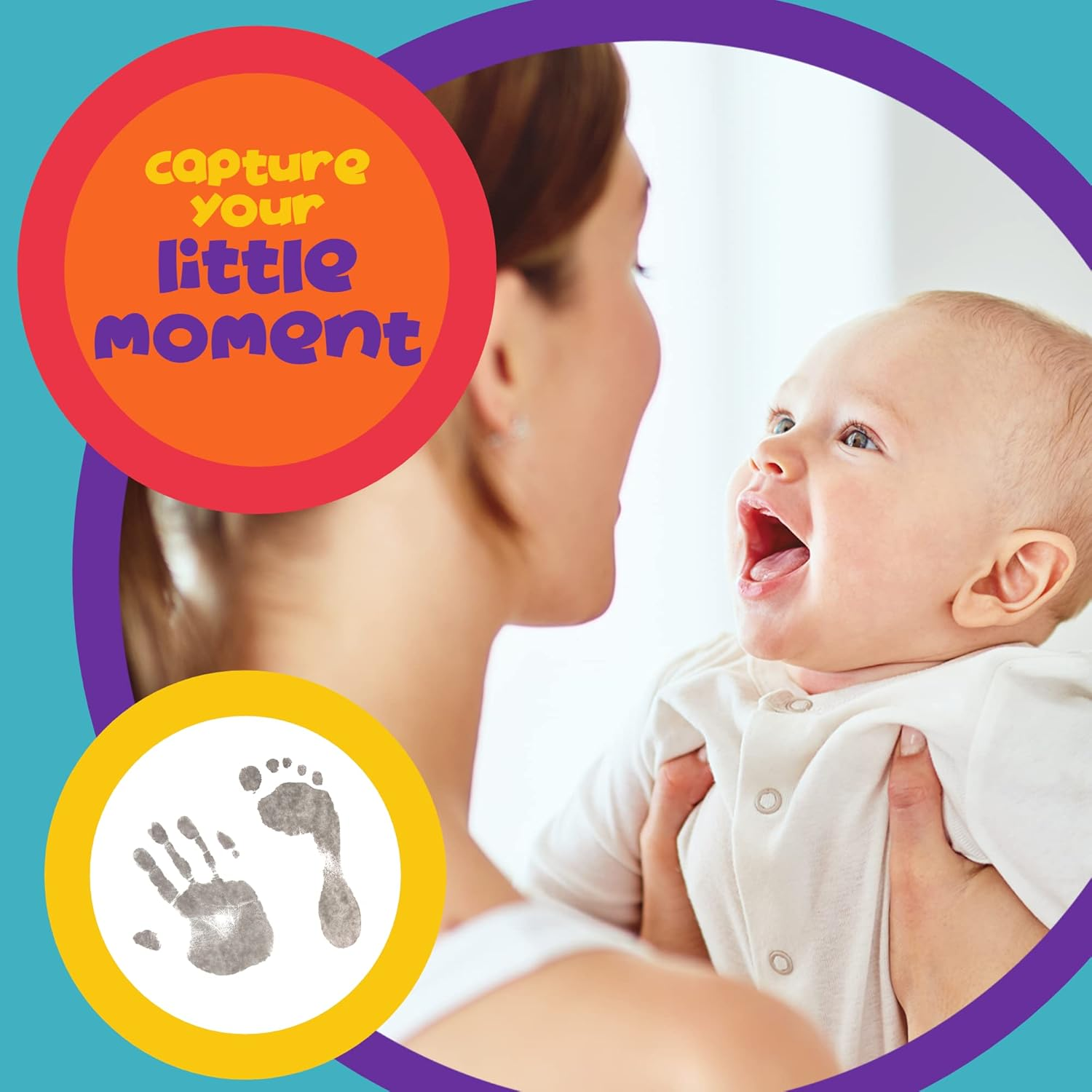 (Two Wipe & Eight Sheet Set) - Baby Footprint Kit Twin Pack - Eight Sheets and Two Inkless Wipes - Ready to Frame Sizes image number 3