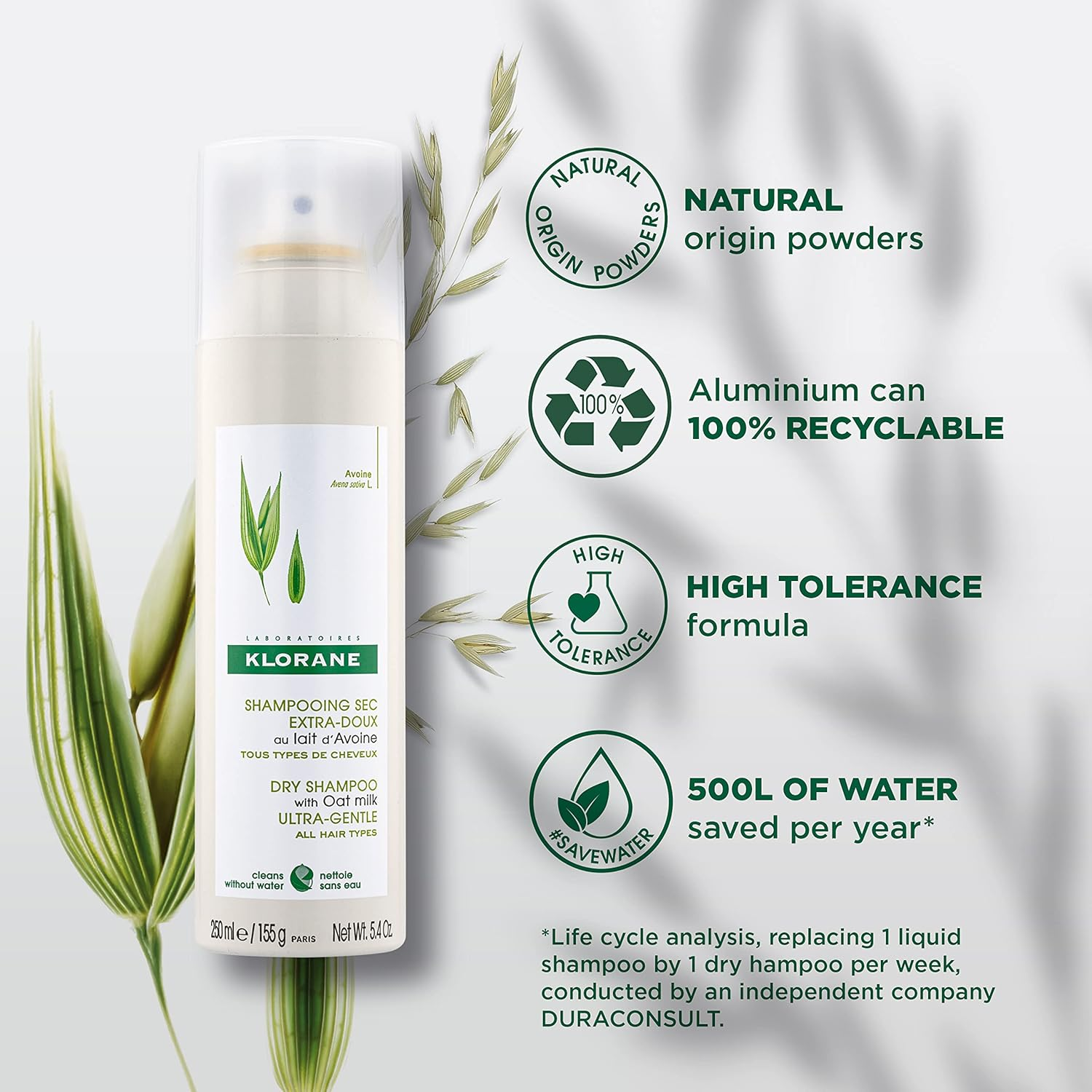 Klorane Oat Milk Dry Shampoo 150Ml - All Hair Types image number 1