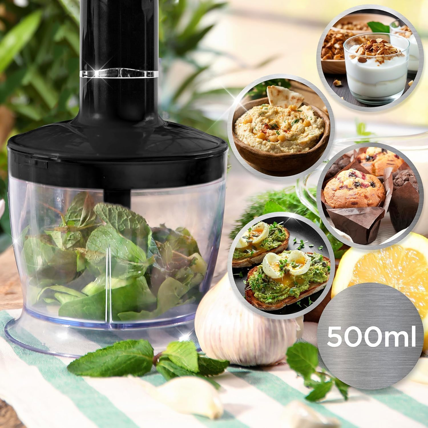 2025 6-In-1 Hand Blender Stick Blender Immersion Blender Handheld, Electric Hand Blenders for Kitchen with Stainless Steel Blade Hand Mixer & Chopper for Making Baby Food, Soups, Sauce(Au PLUG) image number 5