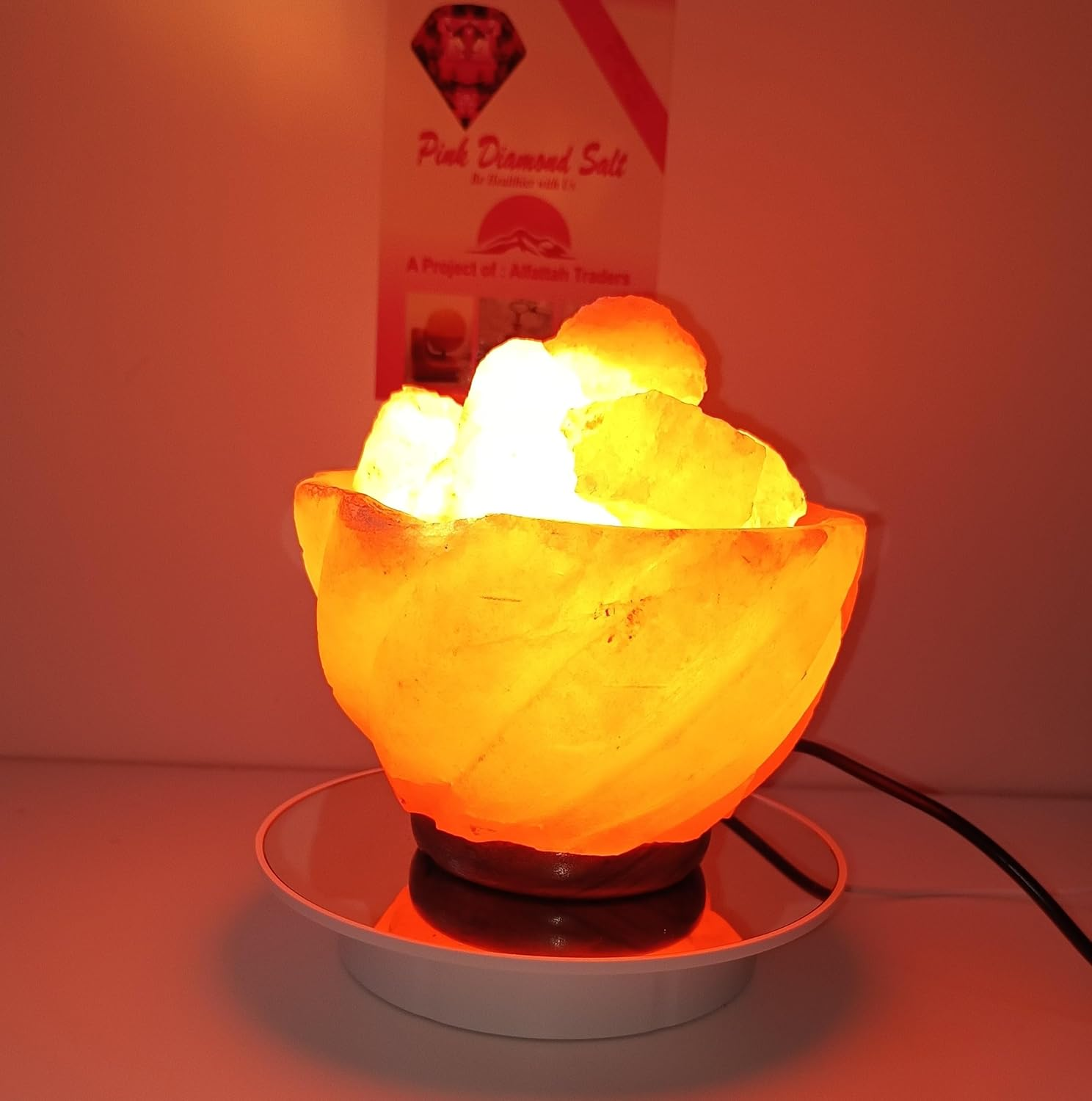 4-5 KG Himalayan Premium Dragon Fire Bowl Salt Lamp 100% Authentic, Beautifully Hand Crafted Dragon Fire Bowl Salt Lamp Comes with Complete Electric Fitting