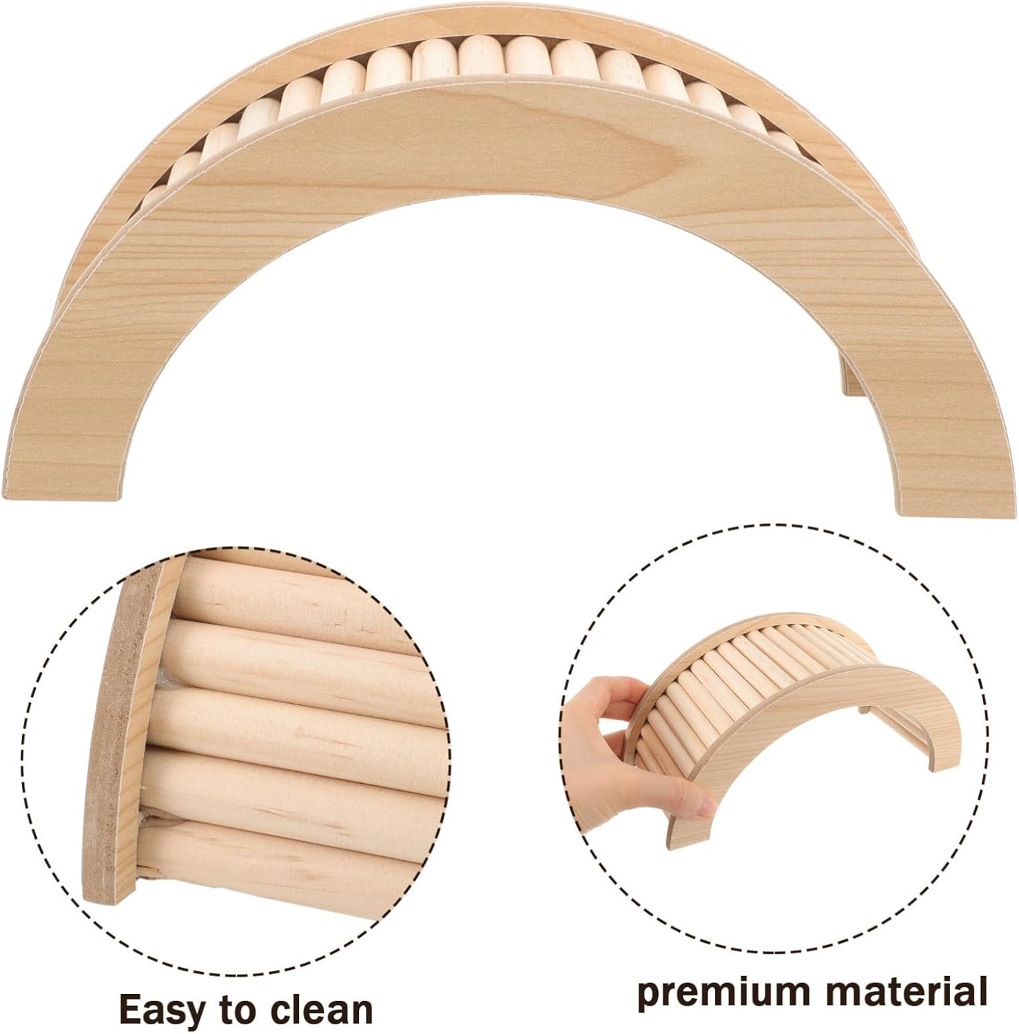 Housoutil Hamster Bridge Wooden Climbing Ladder Medium Size Hamster Ramp Pet Cage Toy for Small Rodents and Chinchillas image number 4
