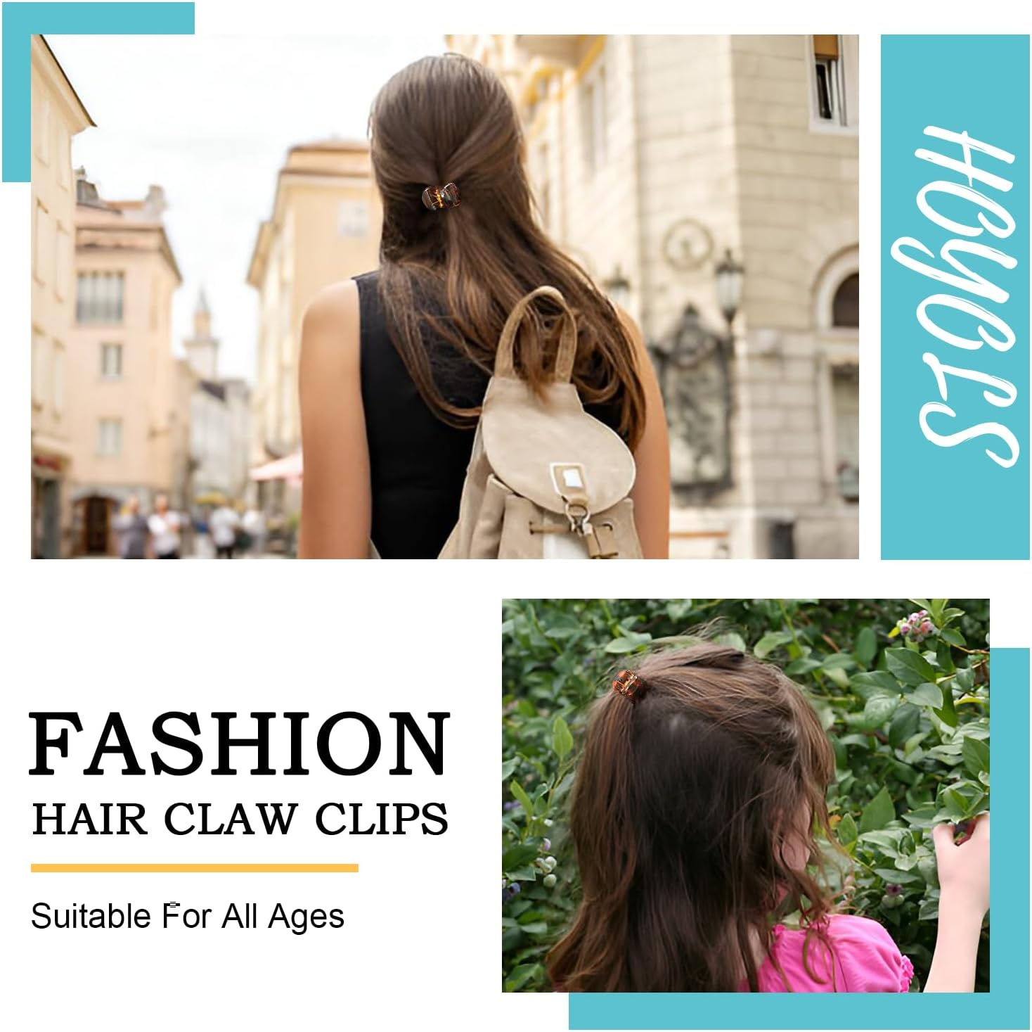 HOYOLS 36 Pcs Small Tortoise Hair Claw Clips, Mini Half up Plastic Hairclips for Women Girls, Strong Grip Non-Slip Jaw Clips for Thin Short Hair (Amber Glow Mix Color) - Autumn Whisper image number 6