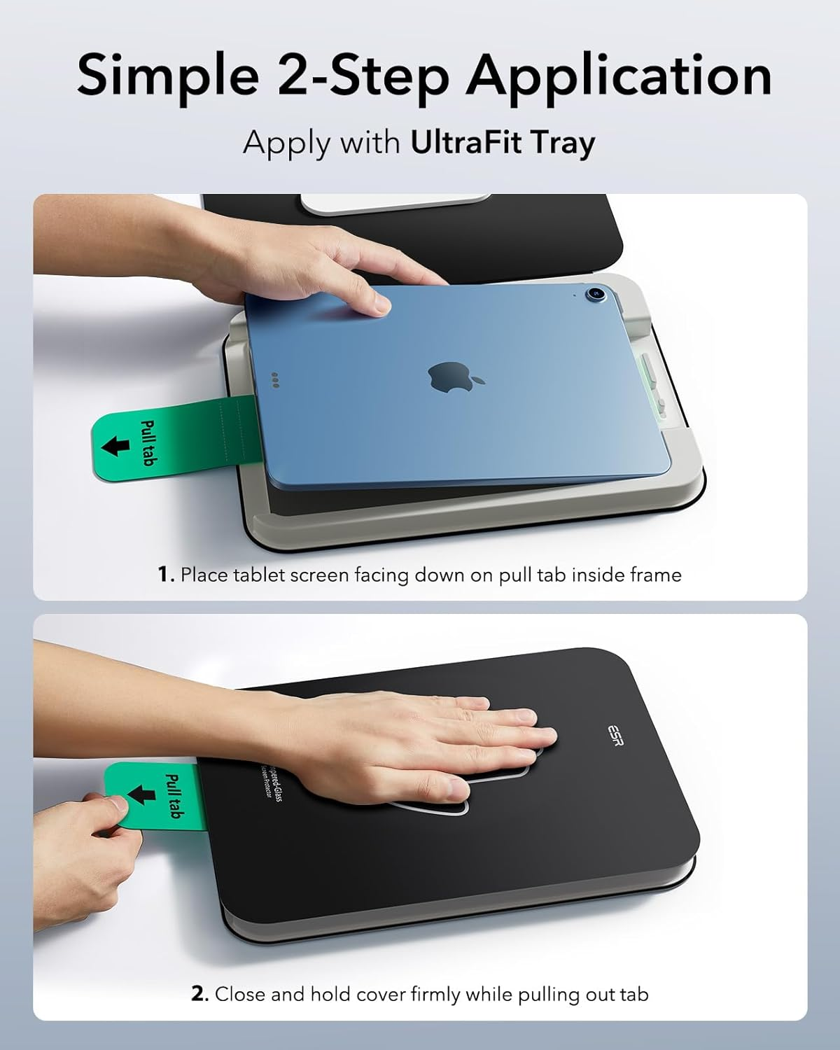 ESR 2 Pack Screen Protector for Ipad 11Th/10Th Generation A16 (11/10.9 Inch,2025/2022), 9H Tempered Glass Film with Ultra Fit Tray, Apple Pencil Support, Scratch Resistant, HD Clarity, Bubble Free