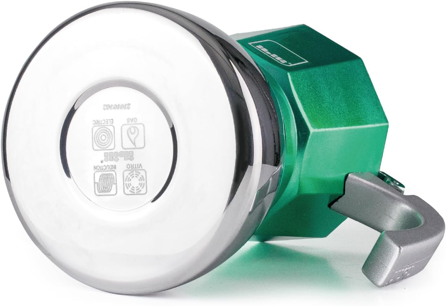 IBILI - Elba Green Espresso Machine, 3 Cups, 150 Ml, Cast Aluminium, Stainless Steel Base, with Reducer for 2 Cups, Suitable for Induction image number 4