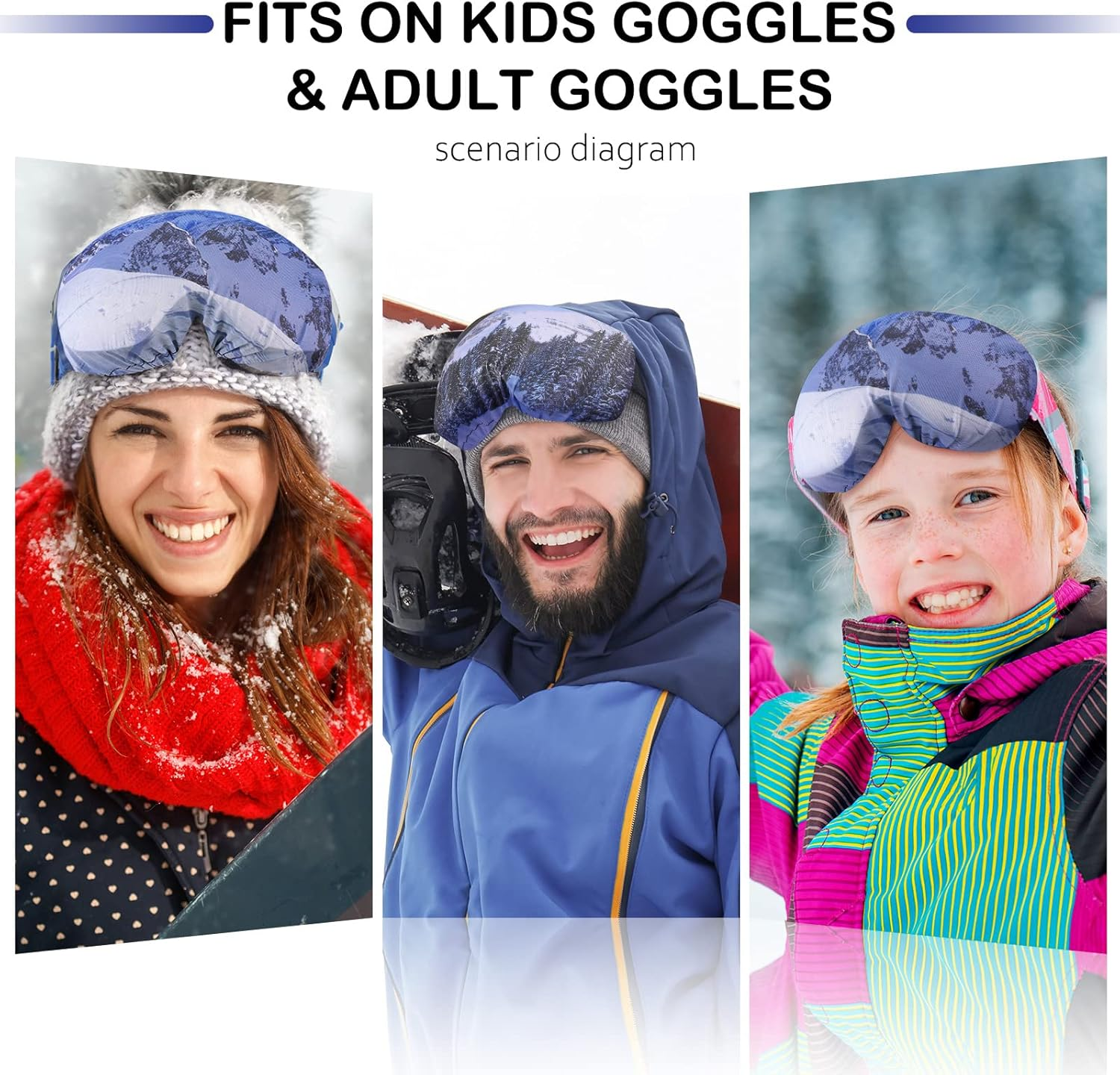 4 Pieces Ski Snowboard Goggle Cover Sleeve, Goggle Cover Microfiber Protective Lens Scratch Dust Protection for Travel Apres image number 4