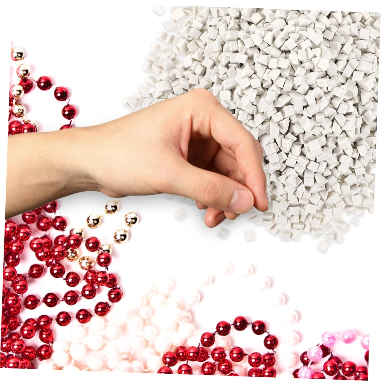 IWOWHERO 1 Set Rock Tumbler Media Tumbling Pellets Filler Media Tumbling Supplies Tumbling Abrasive for Grinding Rock Polishing Grit Craft Tumbling Abrasive White Triangle Ceramics image number 5