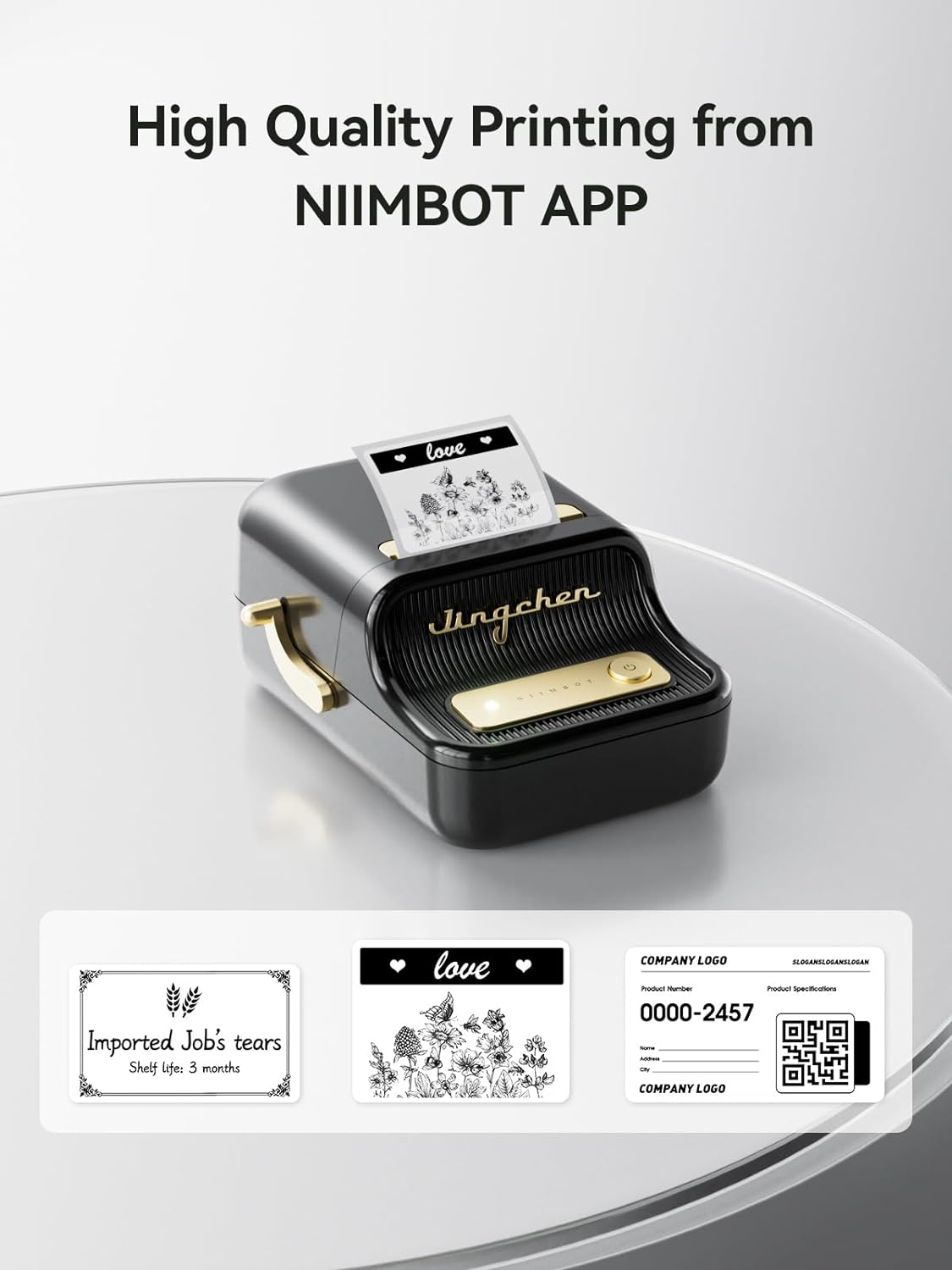 NIIMBOT B21 Inkless Label Maker, Portable Thermal Label Printer for Clothing, Address, Business, Compatible with Ios & Android, with 1 Pack 50X30Mm White Label, Black - Green image number 7