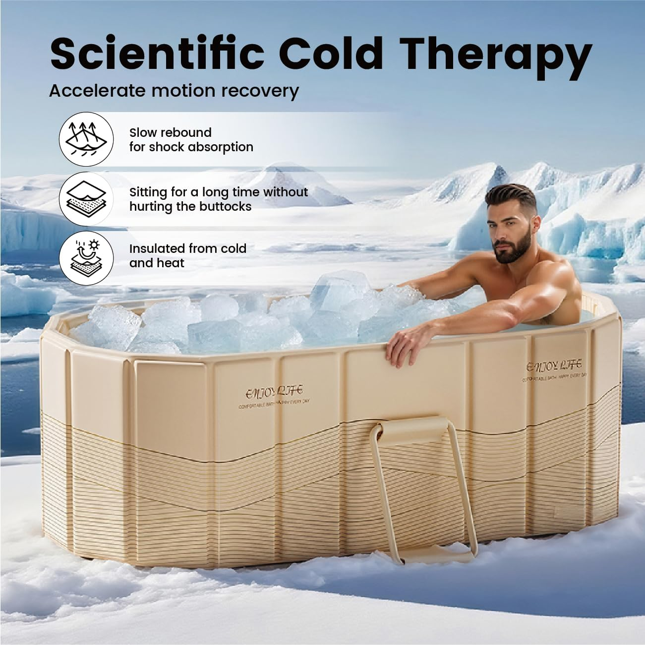 ALSTON Folding Bathtub 1.2M Large Durable PVC Inflatable Bath Tub Maintains Hot and Cold Temperature for Adult Family Gym Bath Collapsible Space Saving Yellow image number 5