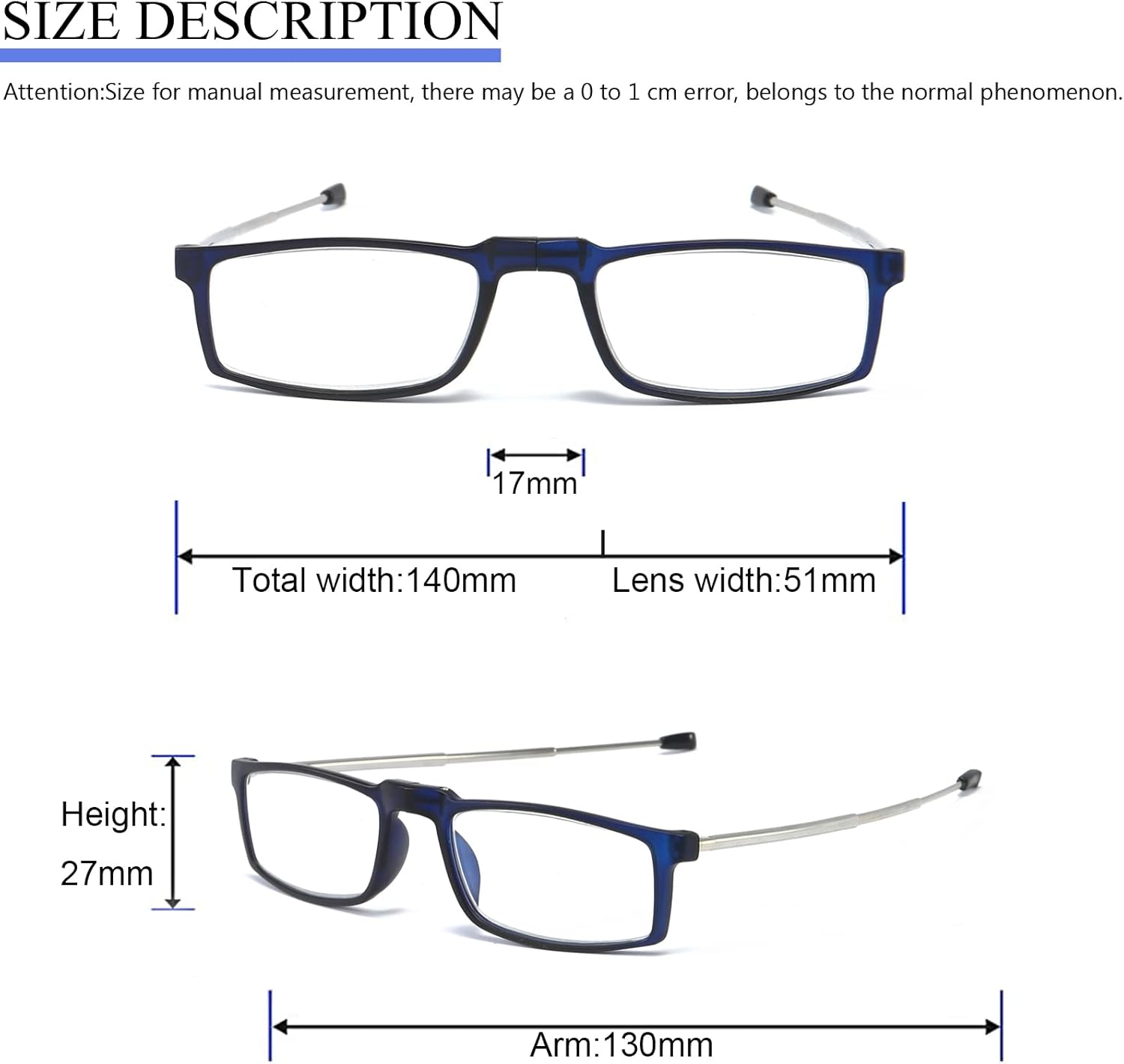 Folding Reading Glasses Compact Portable Readers for Men Women 2 Pairs in Case image number 1