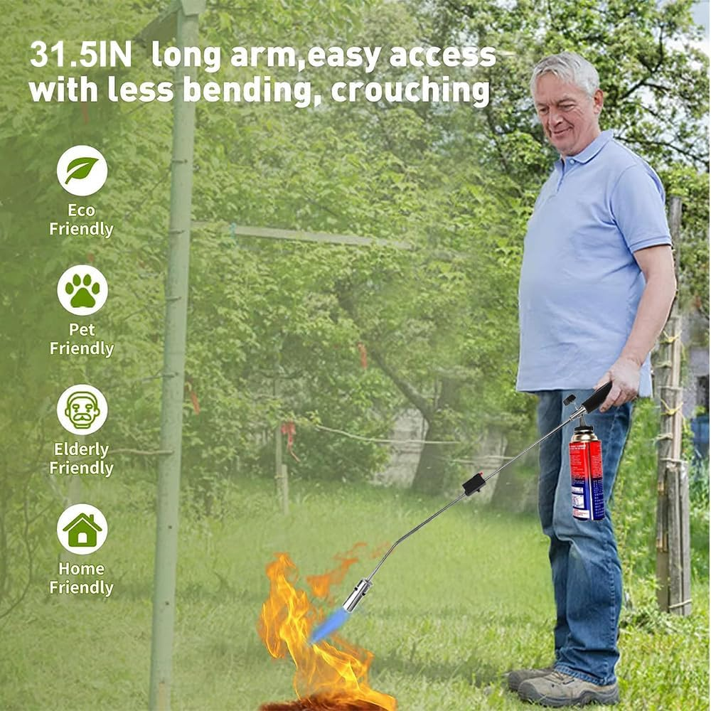 Weed Burner Torch Gas 80Cm Killer Grass Shrub Gas Fire Lighter Flame Gun Kit image number 4