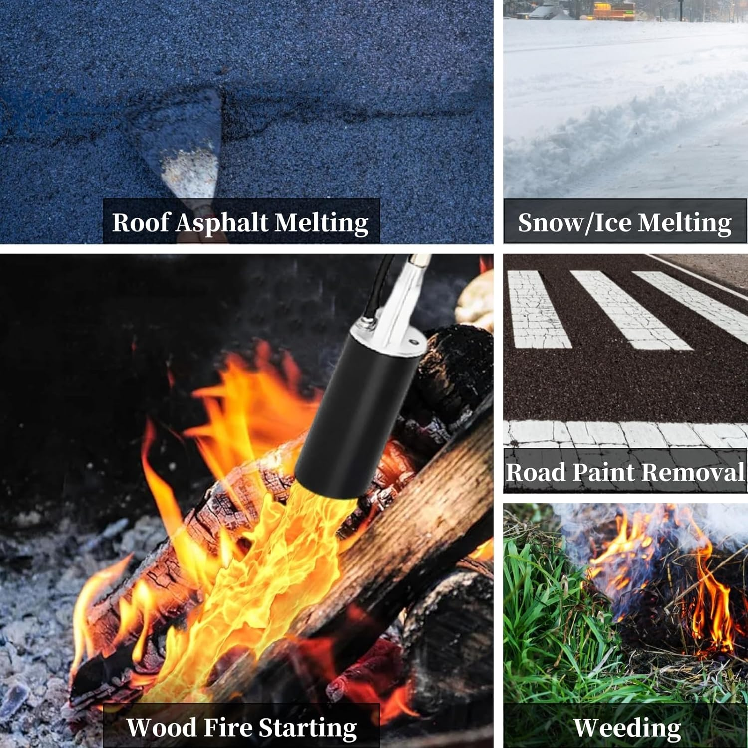 Propane Torch Weed Burner, 800,000 BTU Propane Gas Blow Torch Head Weed Torch with 10FT Hose, Flame Control, Turbo Trigger Push Button Igniter, Flamethrower for Burning Weed Roads Paint Removal image number 2