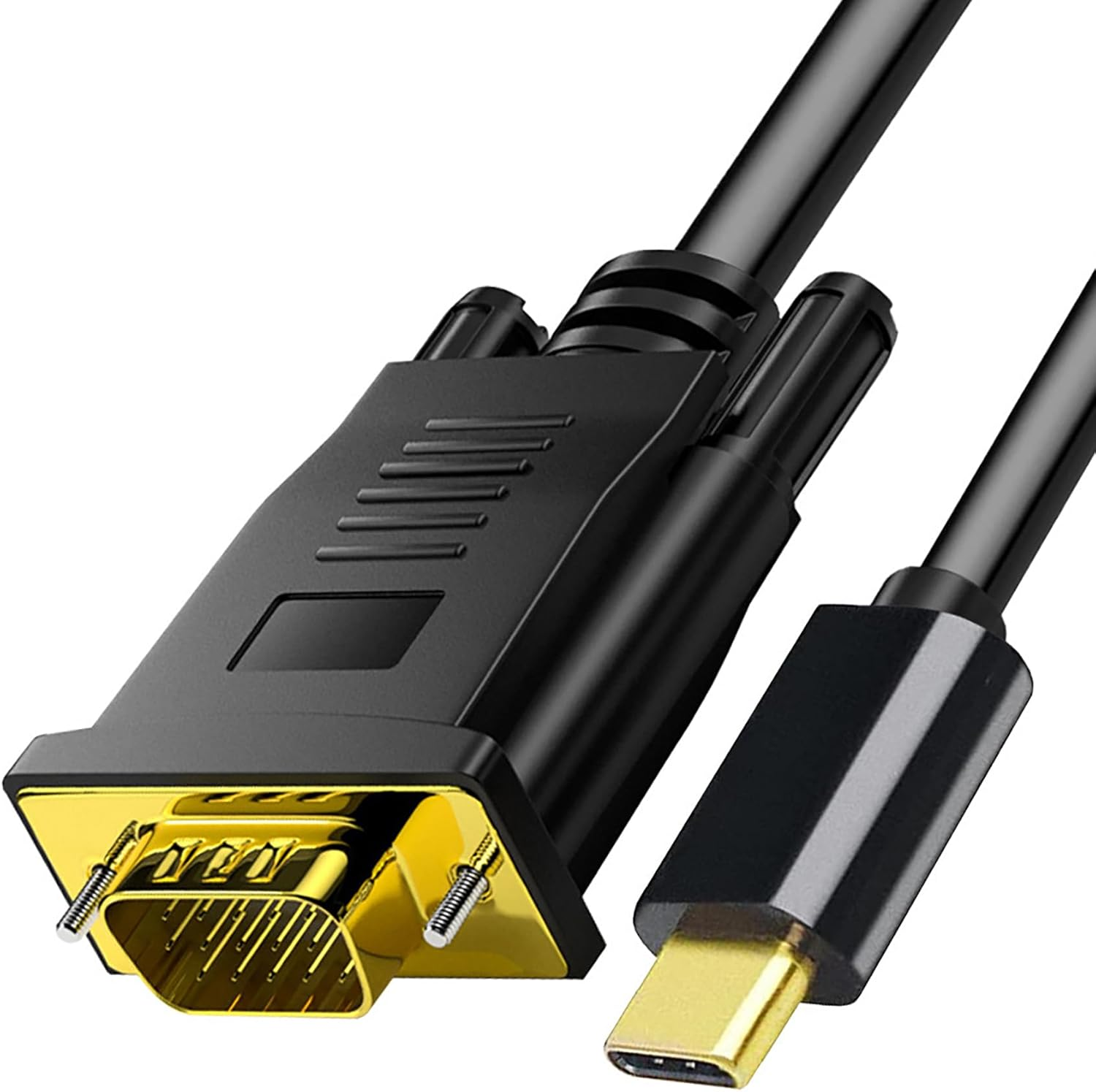 Tunghey USB C to VGA Cable, USB Type-C to VGA Adapter Cable, 1080P USB C Male to VGA Male Adapter Converter Cable with Gold Plated Port for Monitor Desktop, Projector, Monitor Television (1.8M)