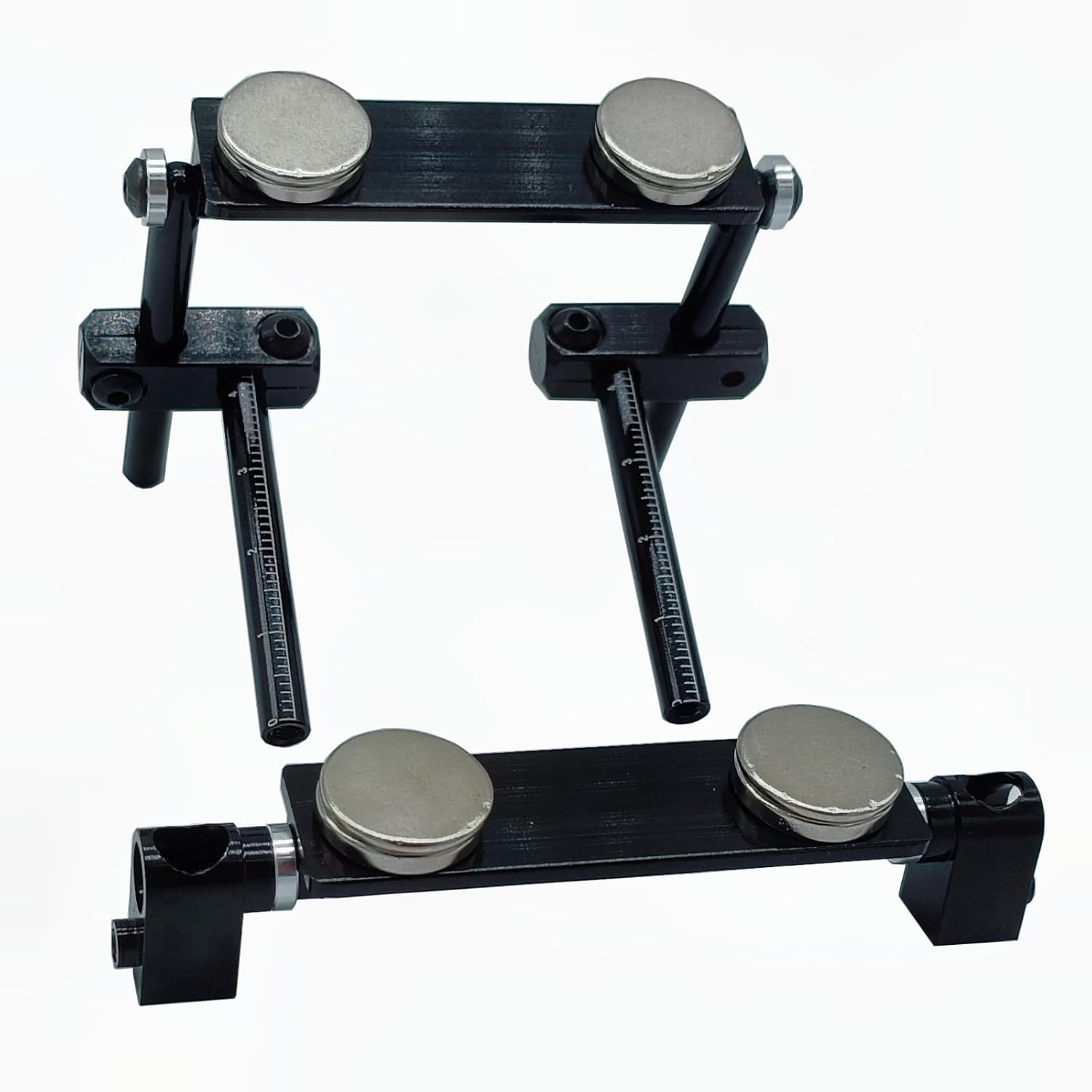 1 Set RC Car Magnetic Body Post Aluminum Alloy Body Shell Mount Column Kit with Scale for 1/10 RC Drift HSP 94123 94122 Tamiya 416 417 Sakura S XI CS (Black) image number 2