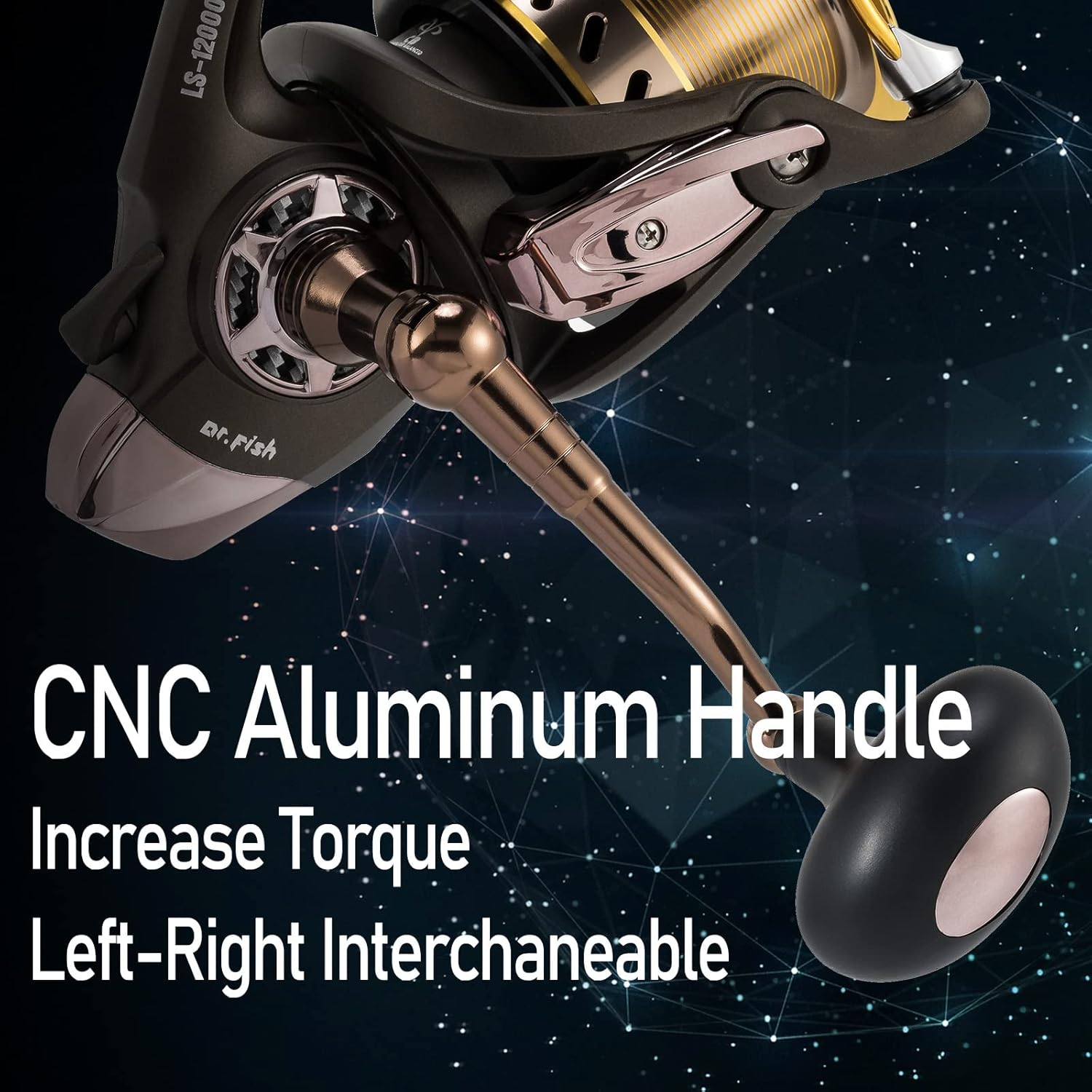 Dr.Fish Saltwater 10000/12000 Spinning Reel Surf Fishing Heavy Duty Long Casting Ultra High Capacity Offshore 13+1 BB image number 1