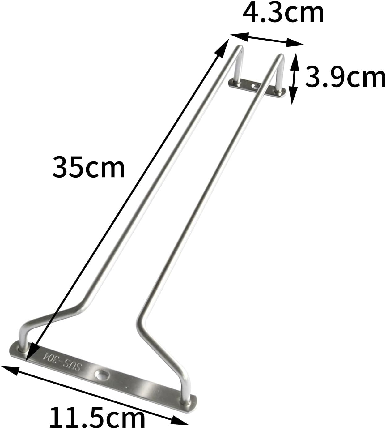 Wine Glass Rack under Cabinet: Stemware Wine Glass Holder Glasses Storage Hanger 2 Pack Single Rail under Shelf Metal Organizer for Bar Kitchen Hanging Glass Goblets Storage Rack Organizer (35 Cm)