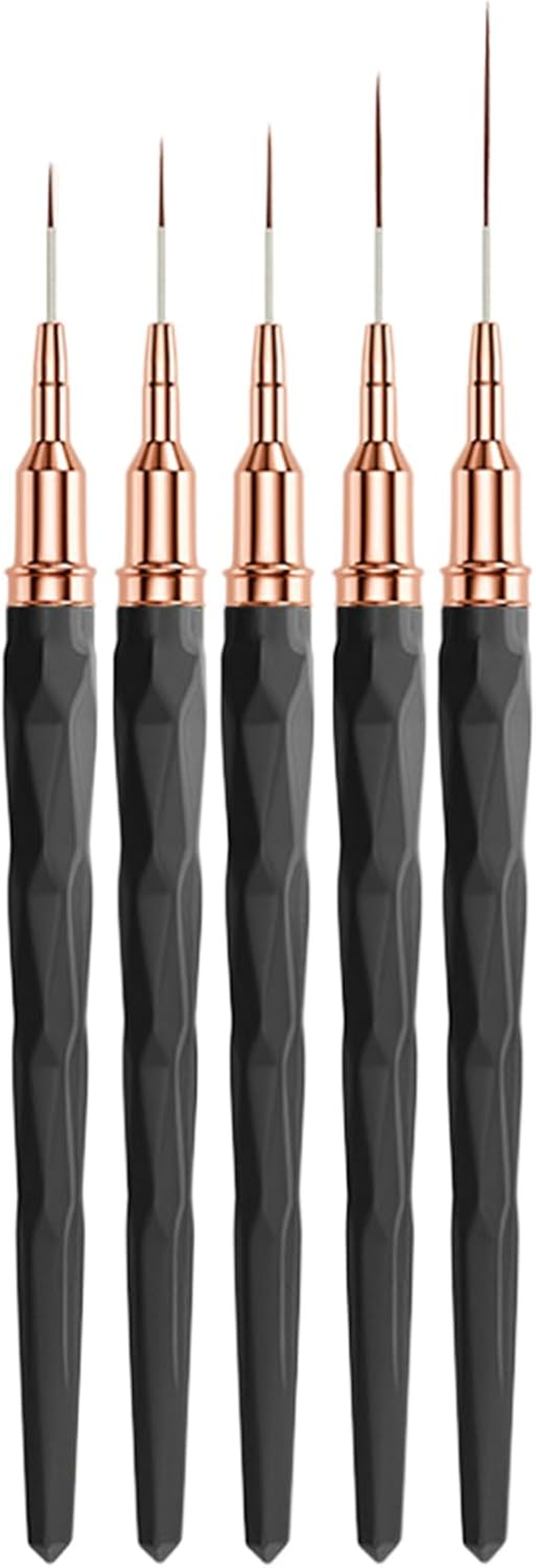 Nail Liner Brush Set, Fine Tip Detail Brushes, 5-Piece Gel Polish Art Tools, Precision Sizes, Nails Design Brushes for Long Lines, Thin Outlines, and Drawing, 5.28 Inches