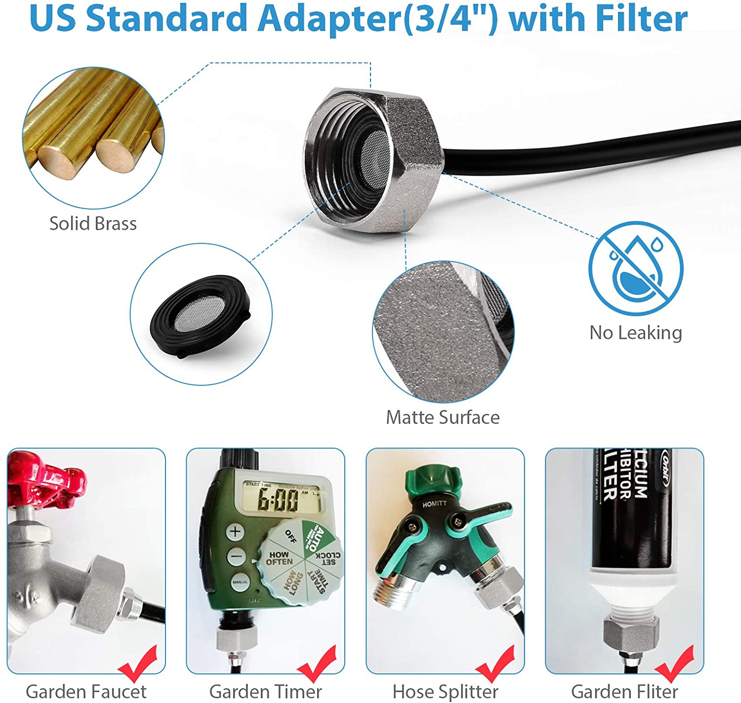 Lifeegrn Misting Cooling System, Outdoor Misting System for Patio, 40 FT Misting Line+10 Mist Nozzles+3/4" Brass Adapter,Outdoor Mister System for Patio Garden Trampoline Greenhouse image number 4