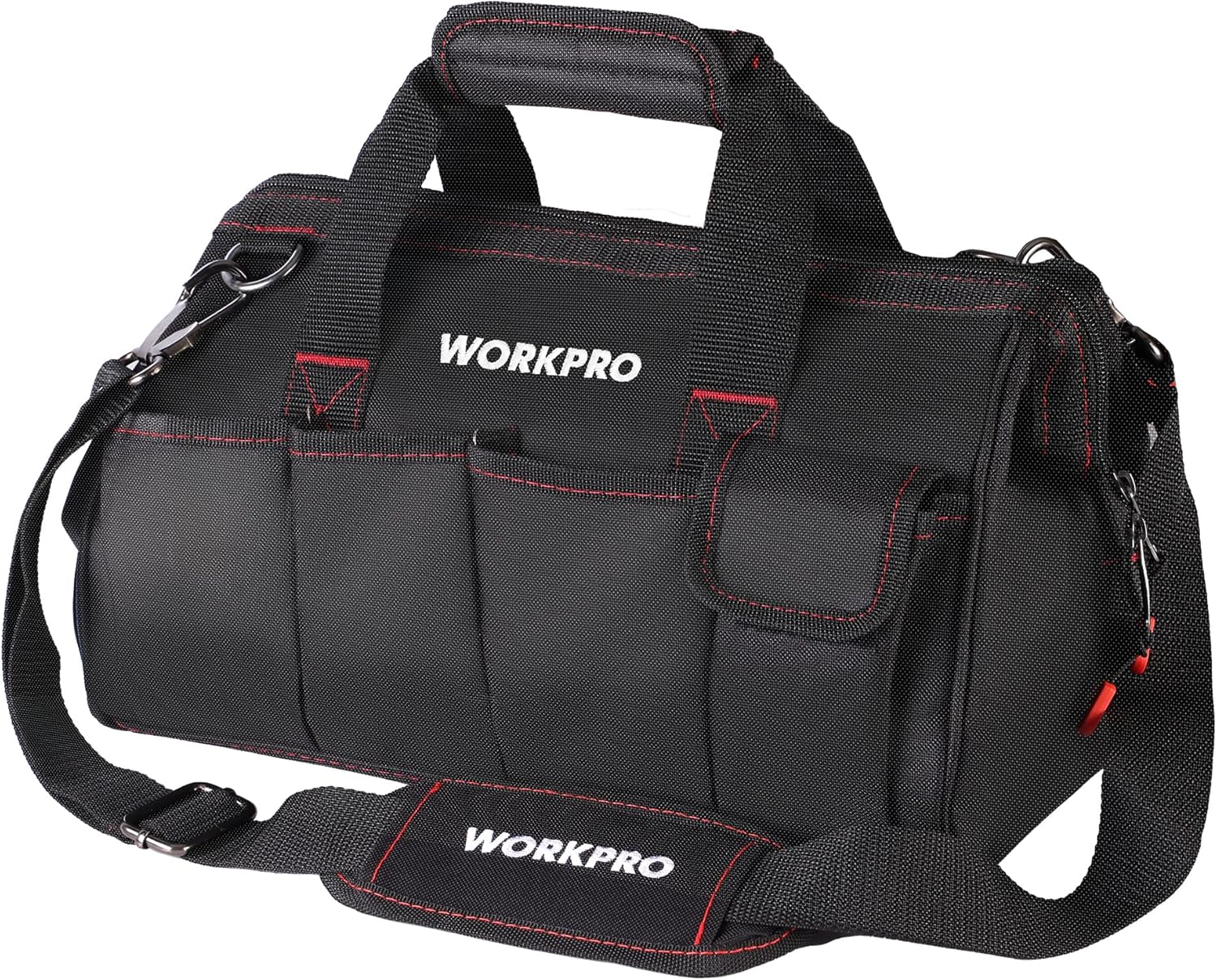 WORKPRO 14-Inch Tool Bag, Multi-Pocket Tool Organizer with Adjustable Shoulder Strap, W081021A, Black image number 5